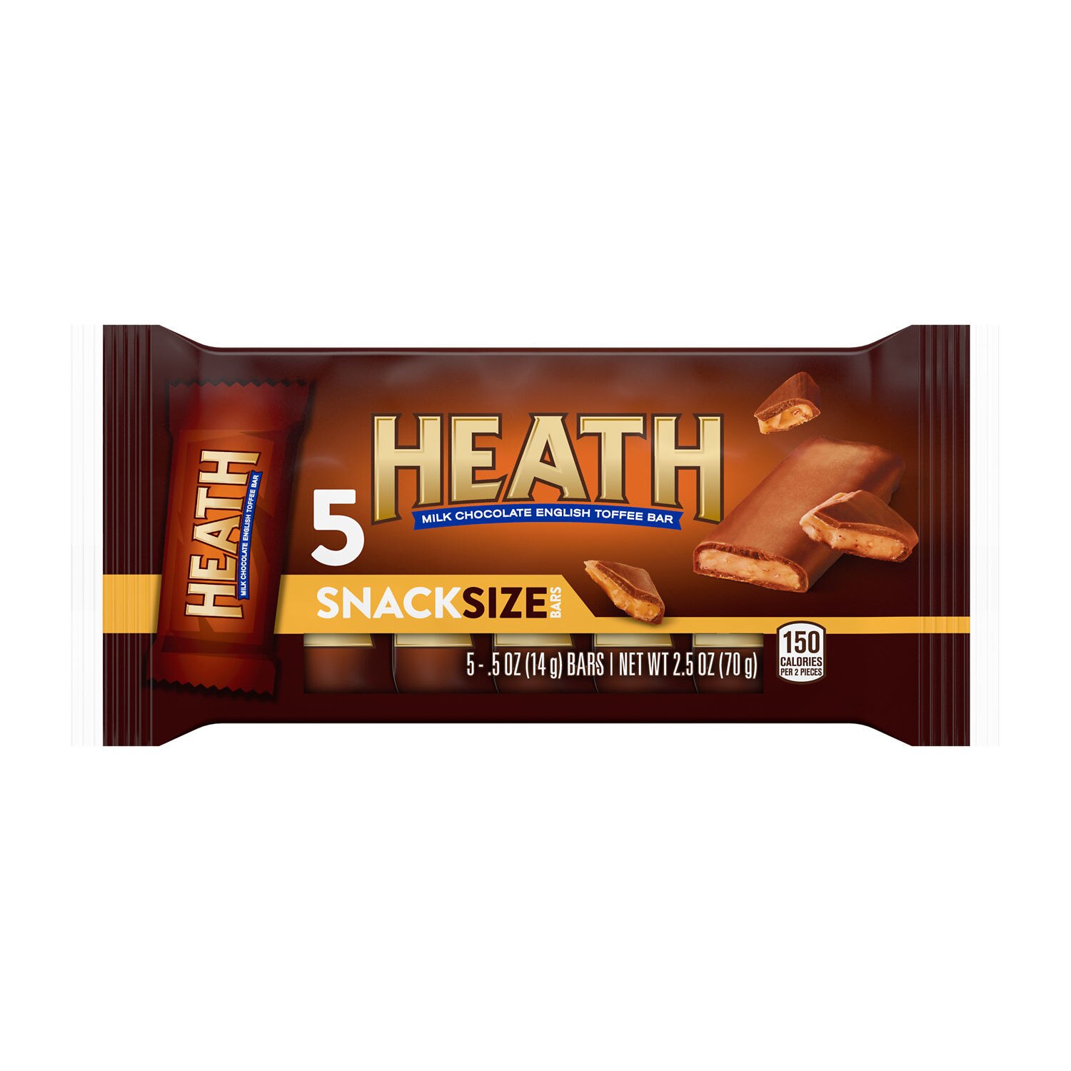 HEATH Milk Chocolate English Toffee Snack Size, Candy Bars, 0.5 OZ (5 Count)