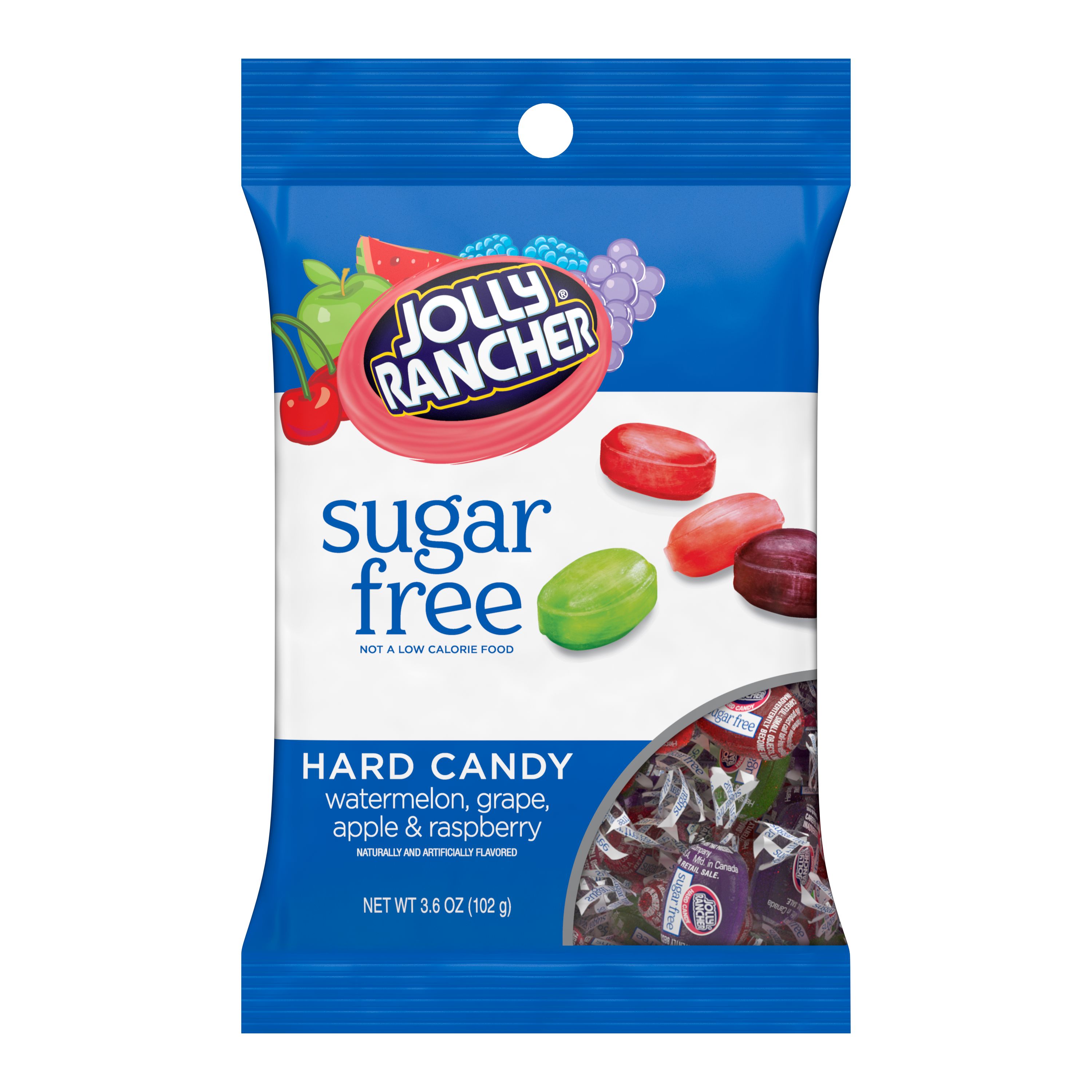 Jolly Rancher Zero Sugar Assorted Fruit Flavored Hard Candy Bag, 3.6 oz