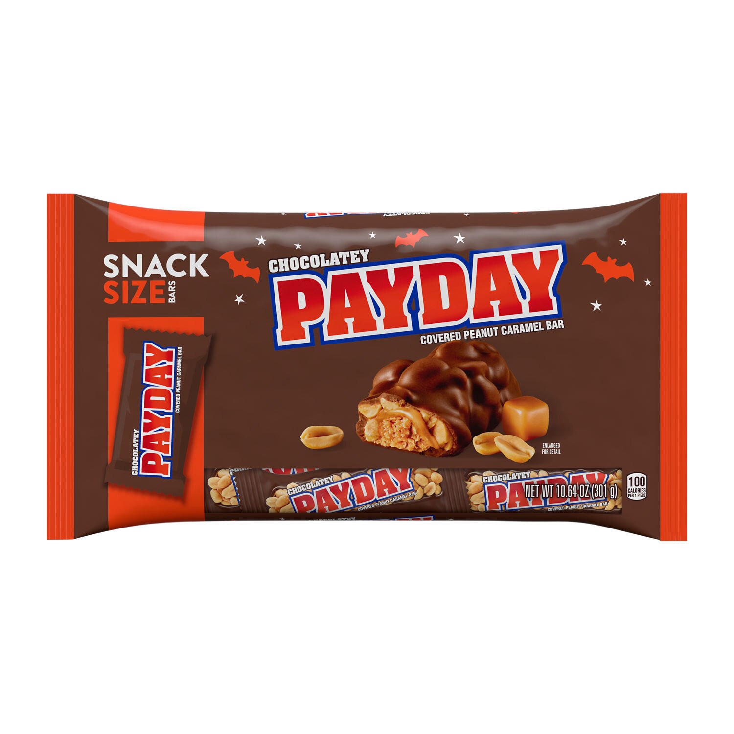 Payday, Chocolate Covered Peanut Caramel Snack Size, Candy Bars Bag, 10.64 oz