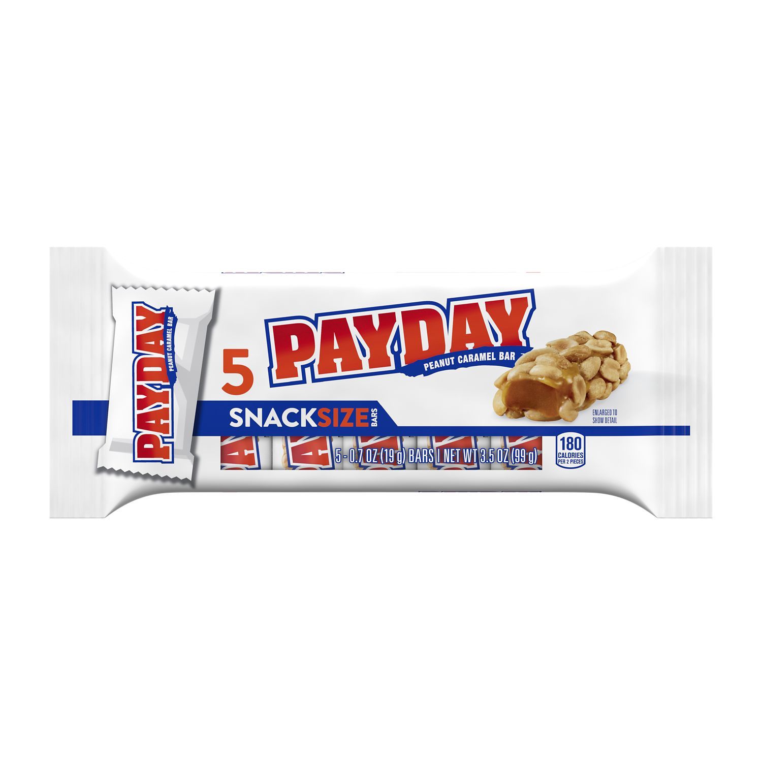 Payday Peanut Caramel Snack Size Candy, 5 ct, 3.5 oz