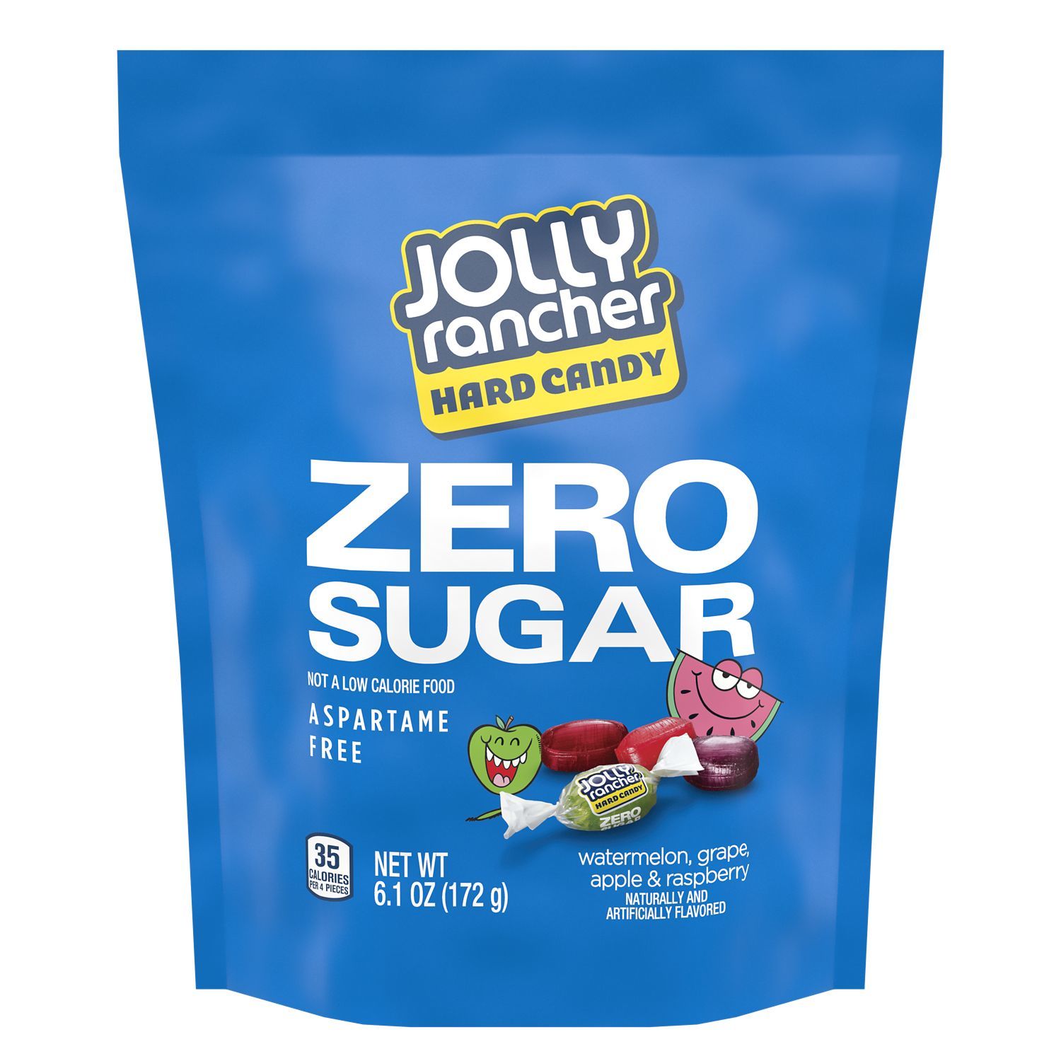 Jolly Rancher Zero Sugar Assorted Fruit Flavored Hard Candy, 6.1 oz