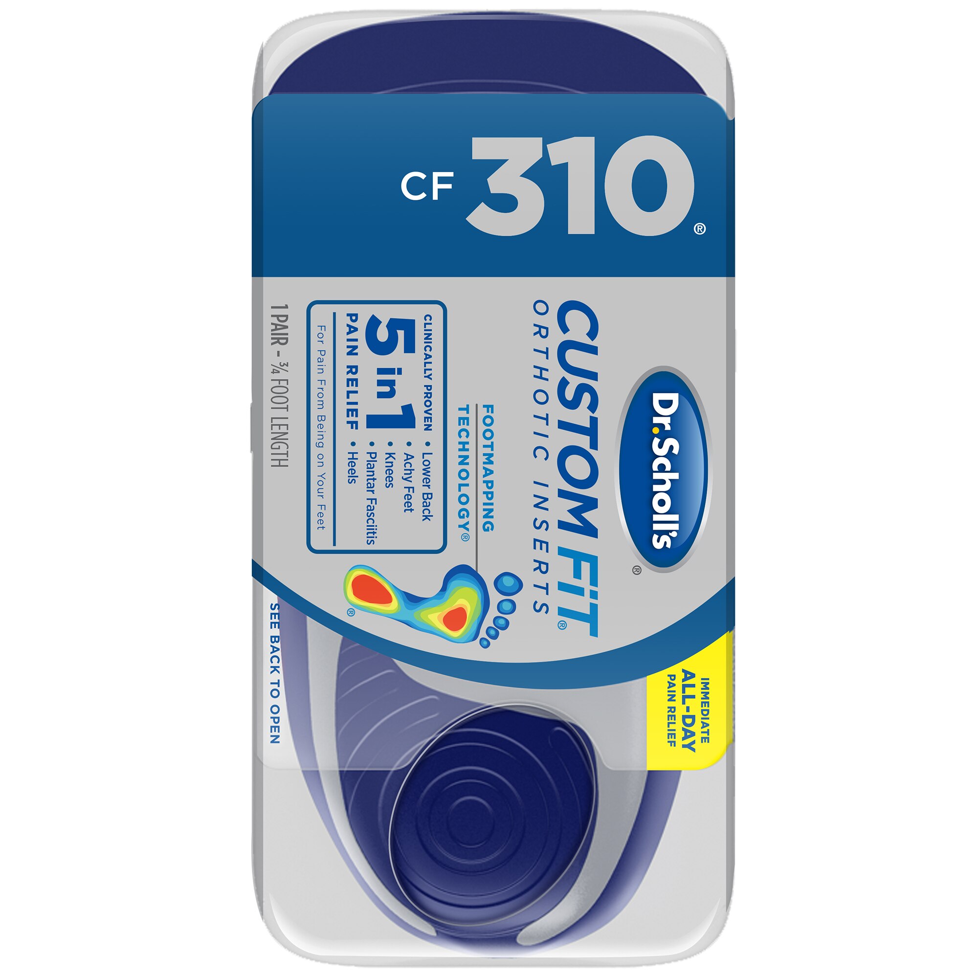 Dr. Scholl’s® Custom Fit® Orthotics 3/4 Length Inserts, CF 310, Insoles Fit Men & Womens Shoes