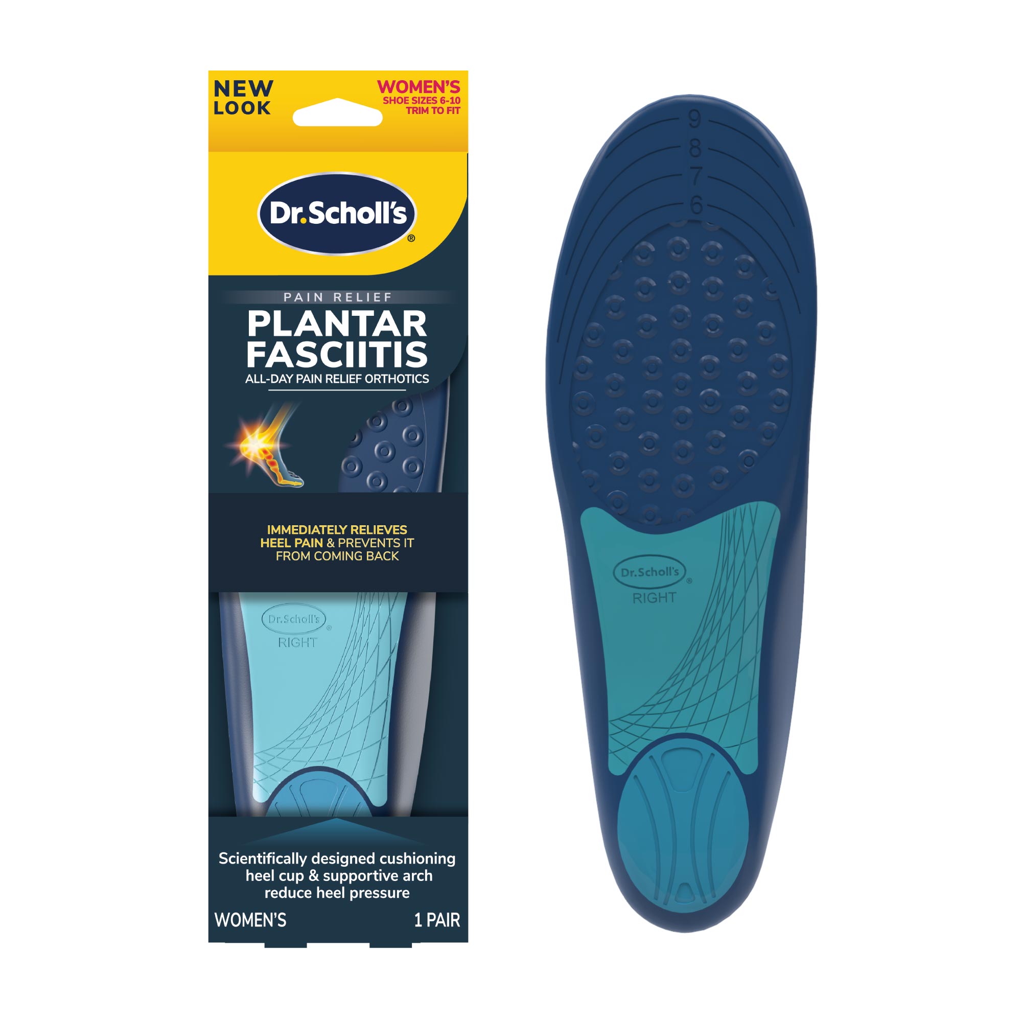 Dr. Scholl's Women's Plantar Fasciitis Pain Relief Orthotics, Size 6-10