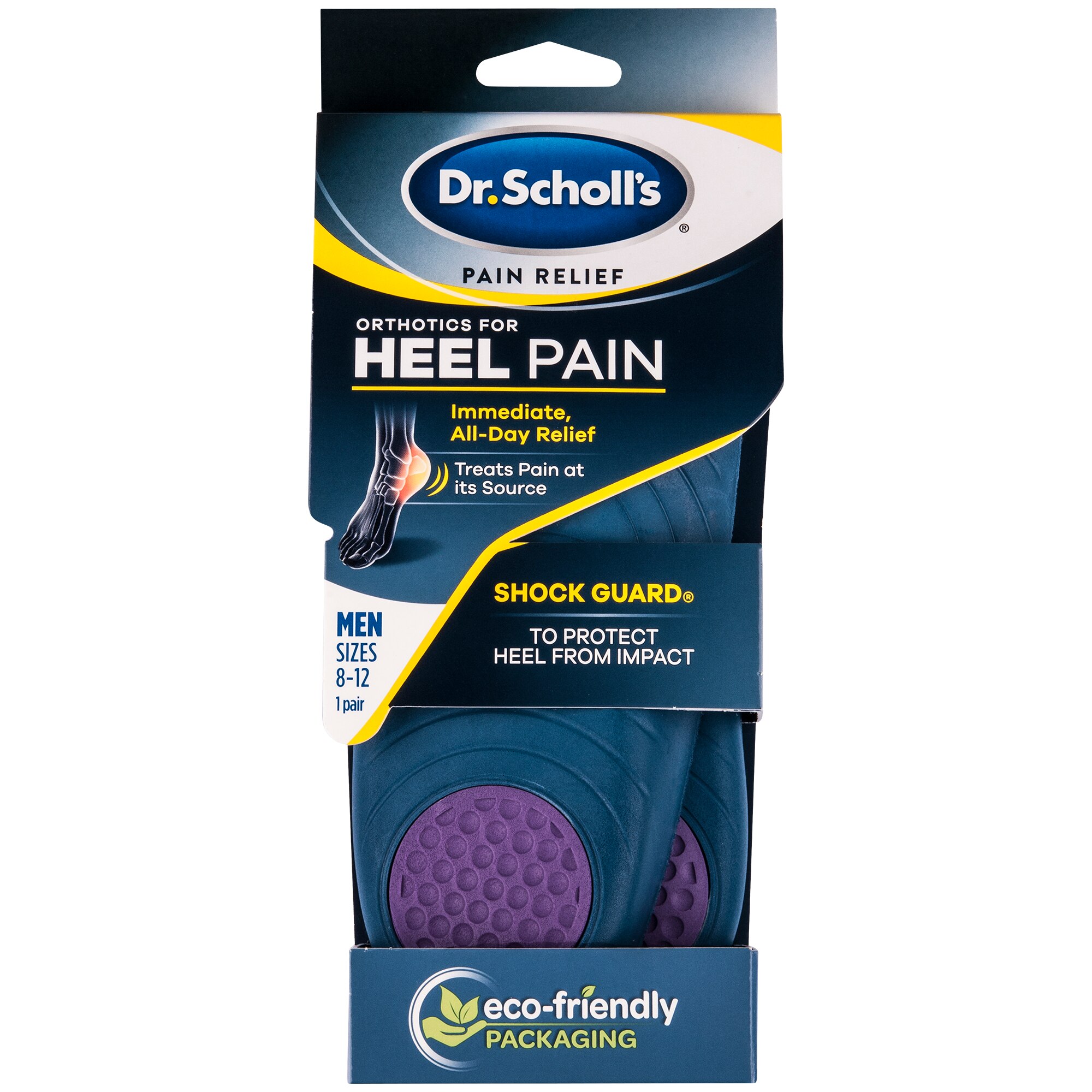 Dr. Scholl's Men's Heel Pain Relief Orthotics, Size 8-12