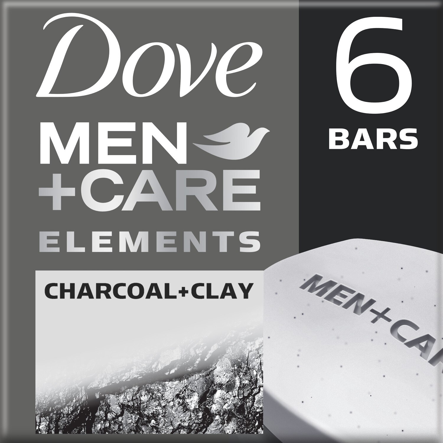 Dove Men+Care More Moisturizing Than Bar Soap Charcoal + Clay Body and Face Bar to Hydrate Skin, 3.75 OZ