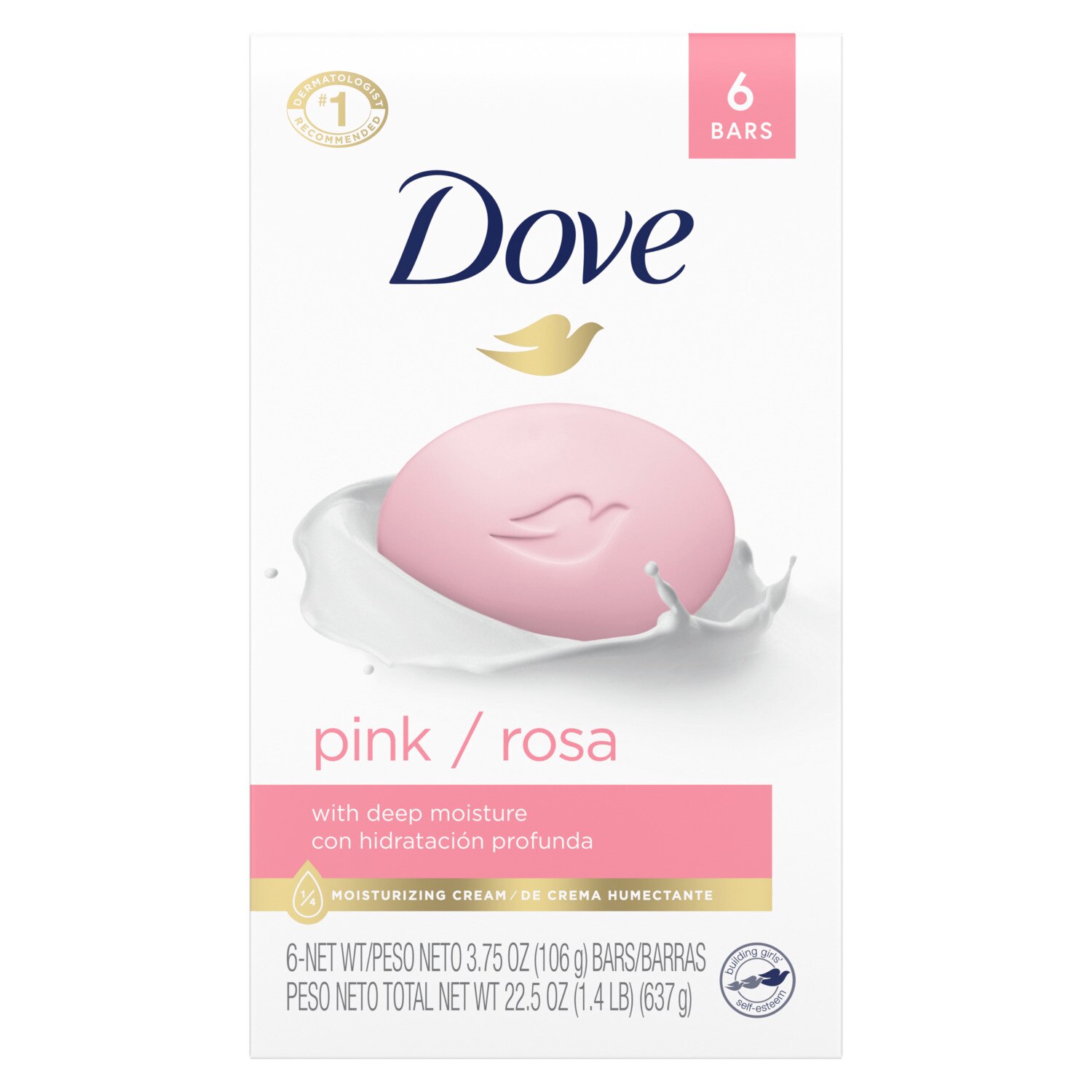 Dove Pink Beauty Bar, 4 OZ, 6 Bar