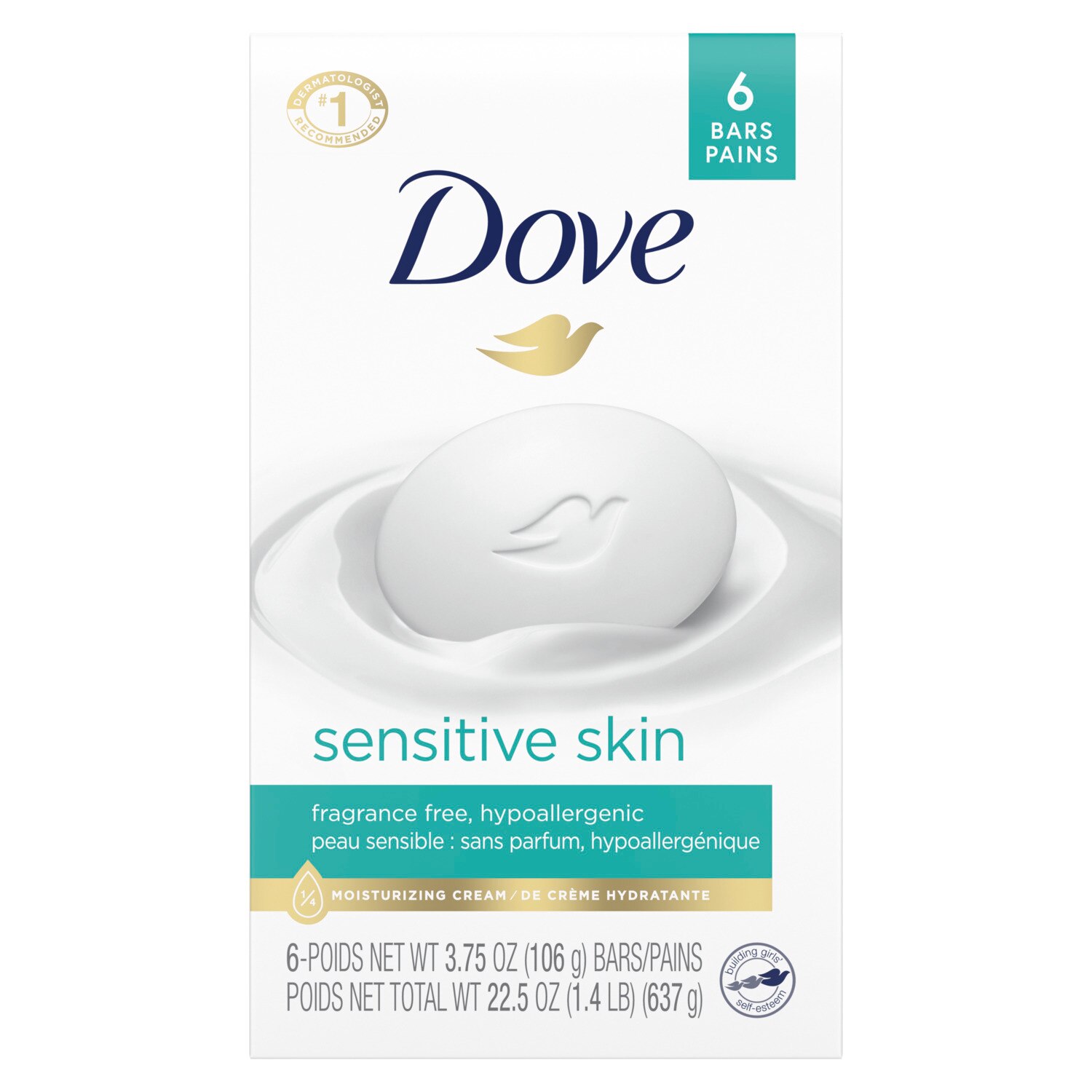 Dove Sensitive Skin Beauty Bar, 4 OZ