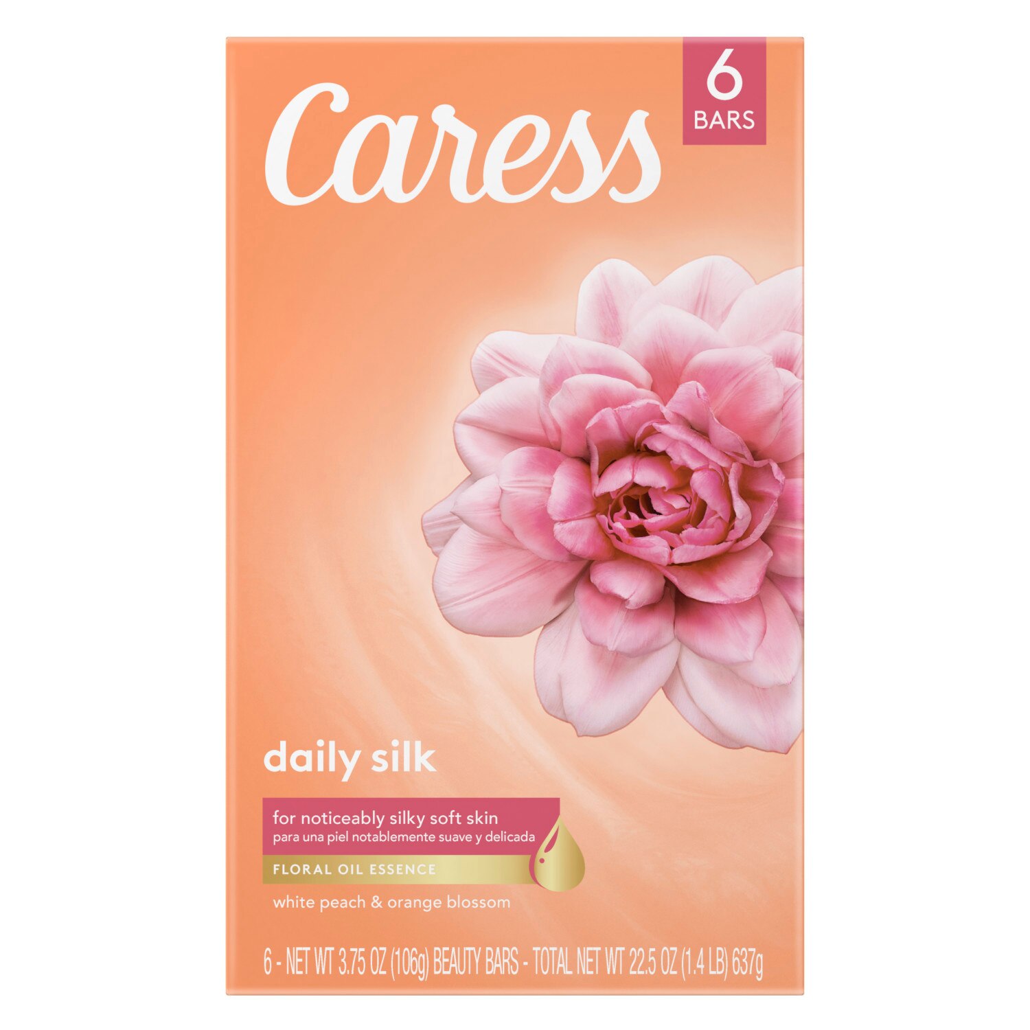 Caress Daily Silk Beauty Bar, 4 OZ, 6 Bar