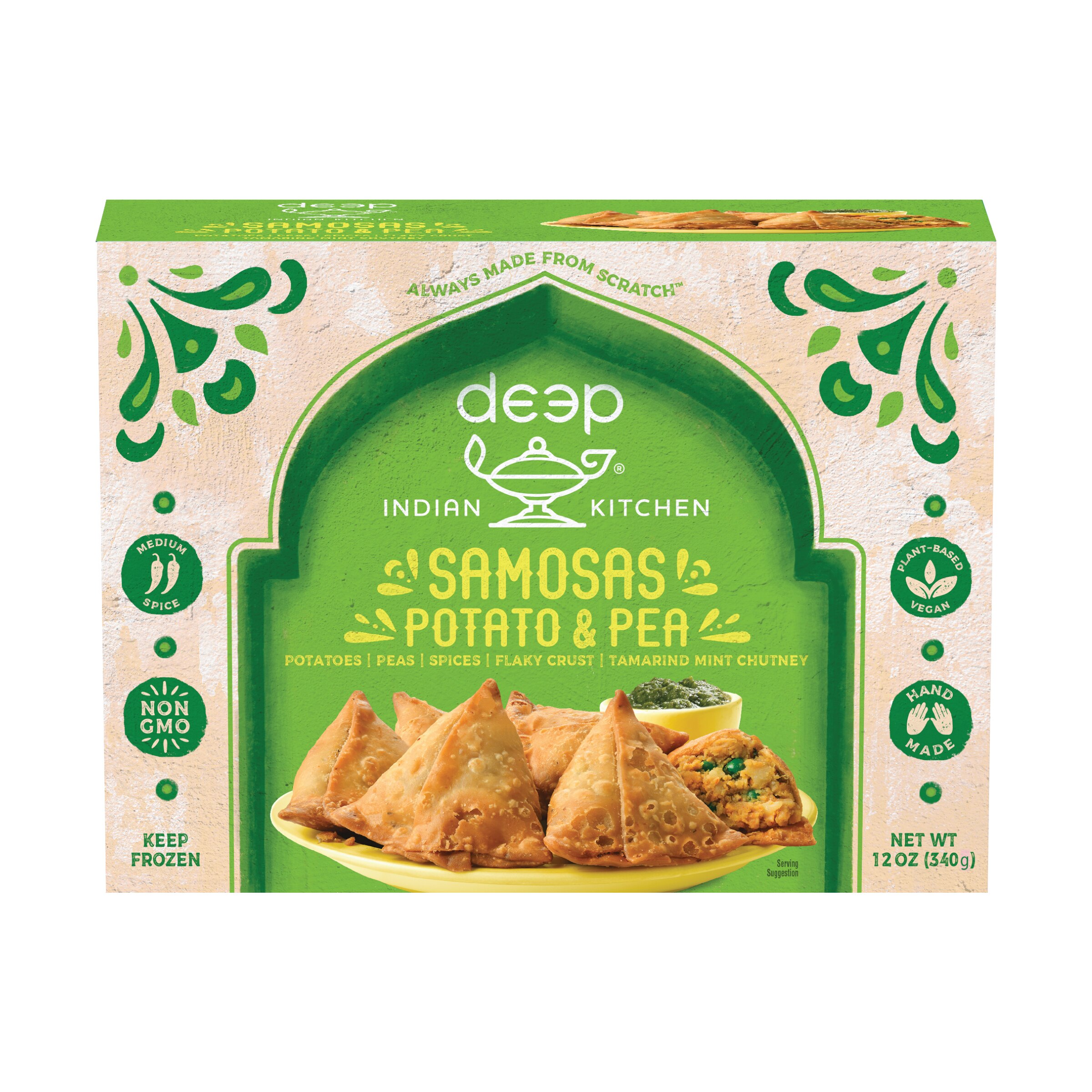 Deep Indian Kitchen, Potato & Pea Samosa, 12 oz