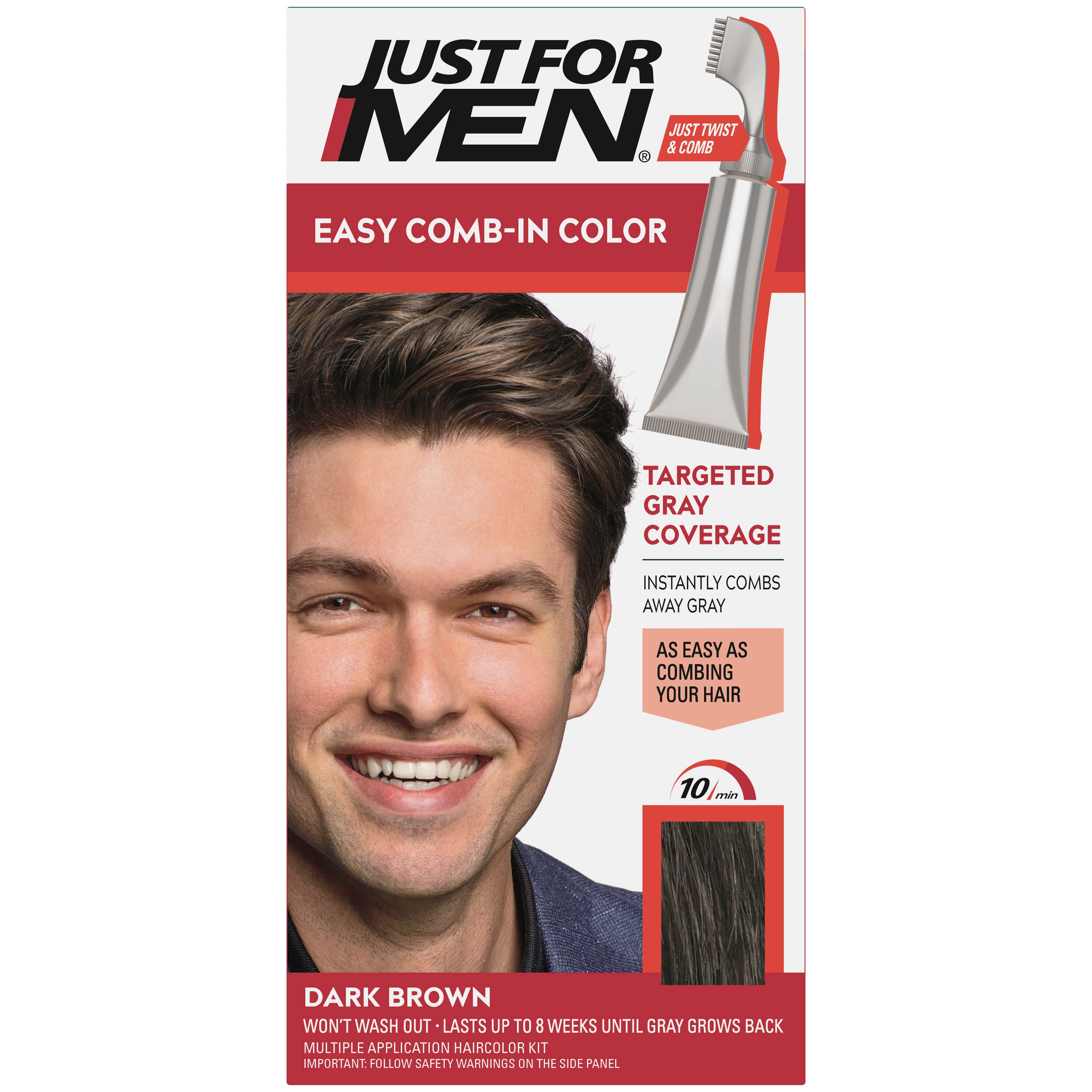 Just For Men Easy Comb-In Color Targeted Gray Coverage Hair Color