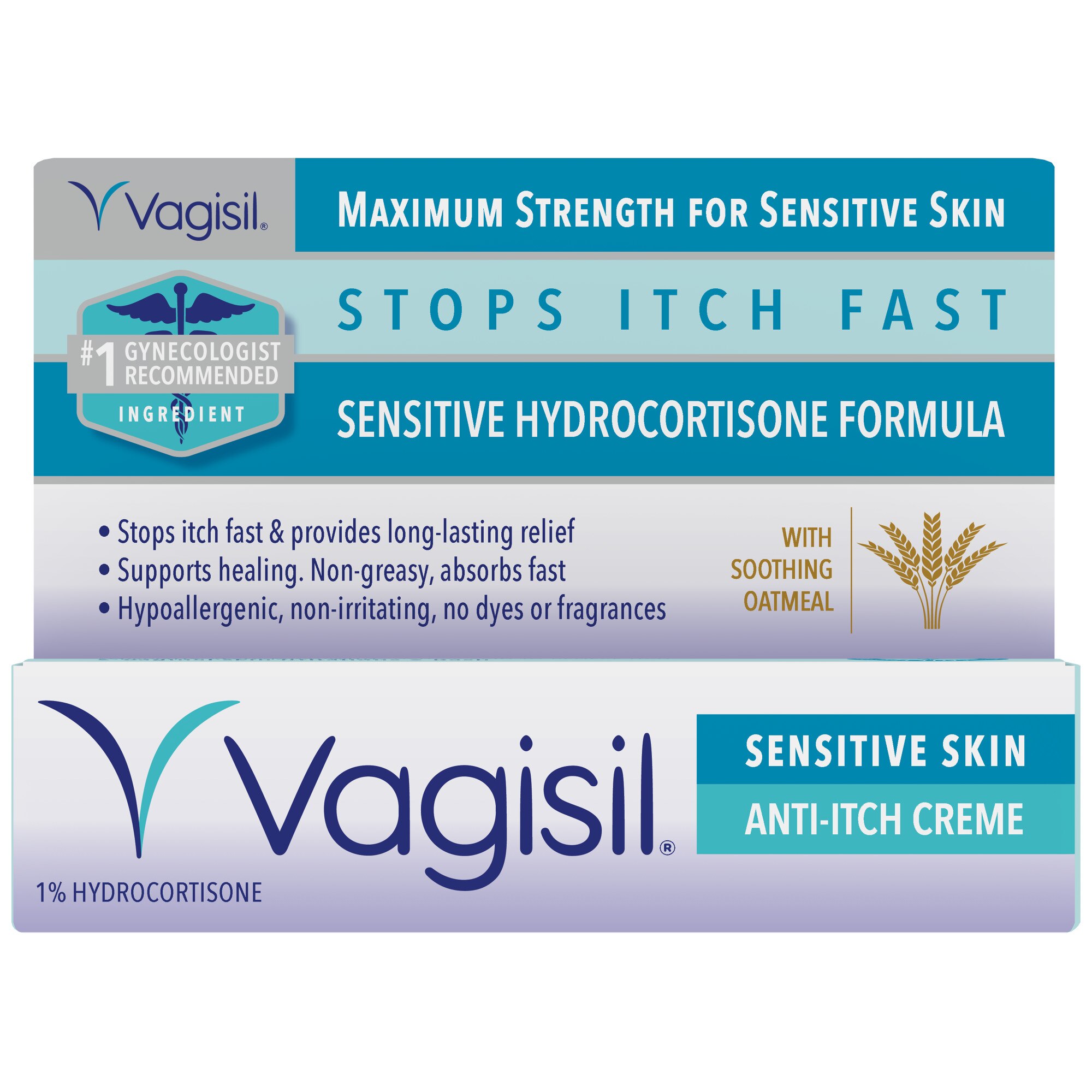 Vagisil Maximum Strength Anti-Itch Vaginal Creme, Sensitive Skin Formula, 1 OZ