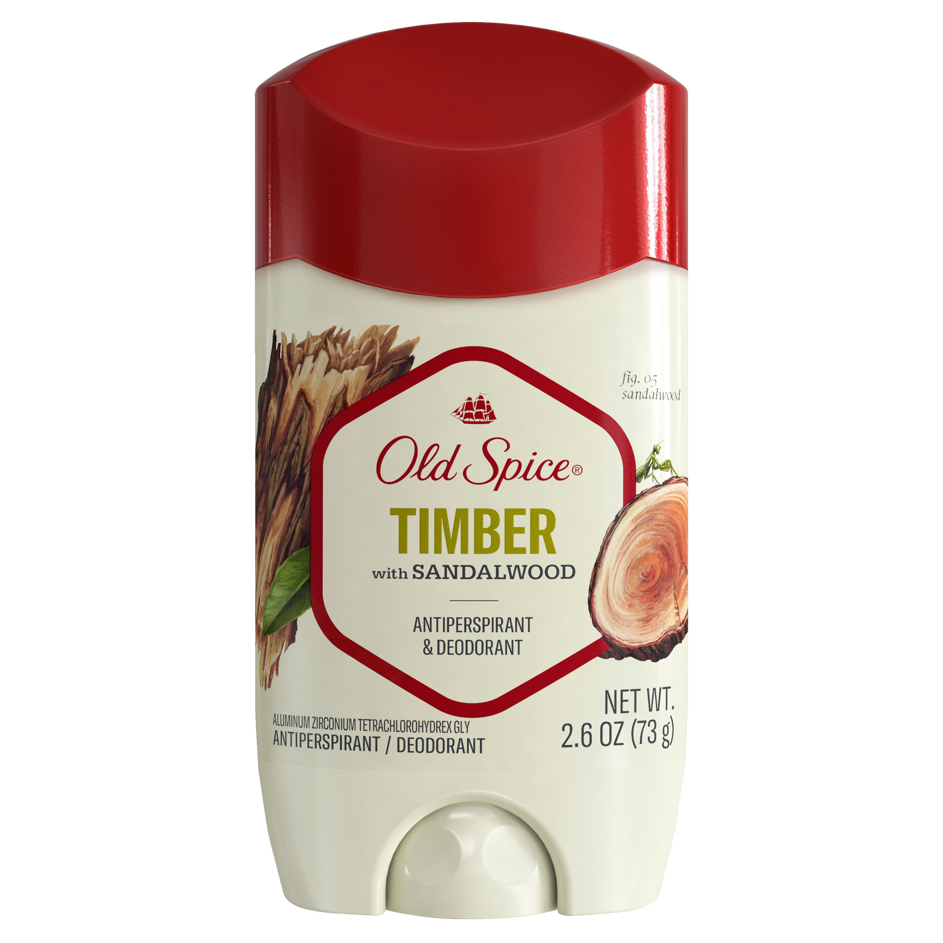 Old Spice 48-Hour Antiperspirant & Deodorant Stick, Timber with Sandalwood, 2.6 OZ