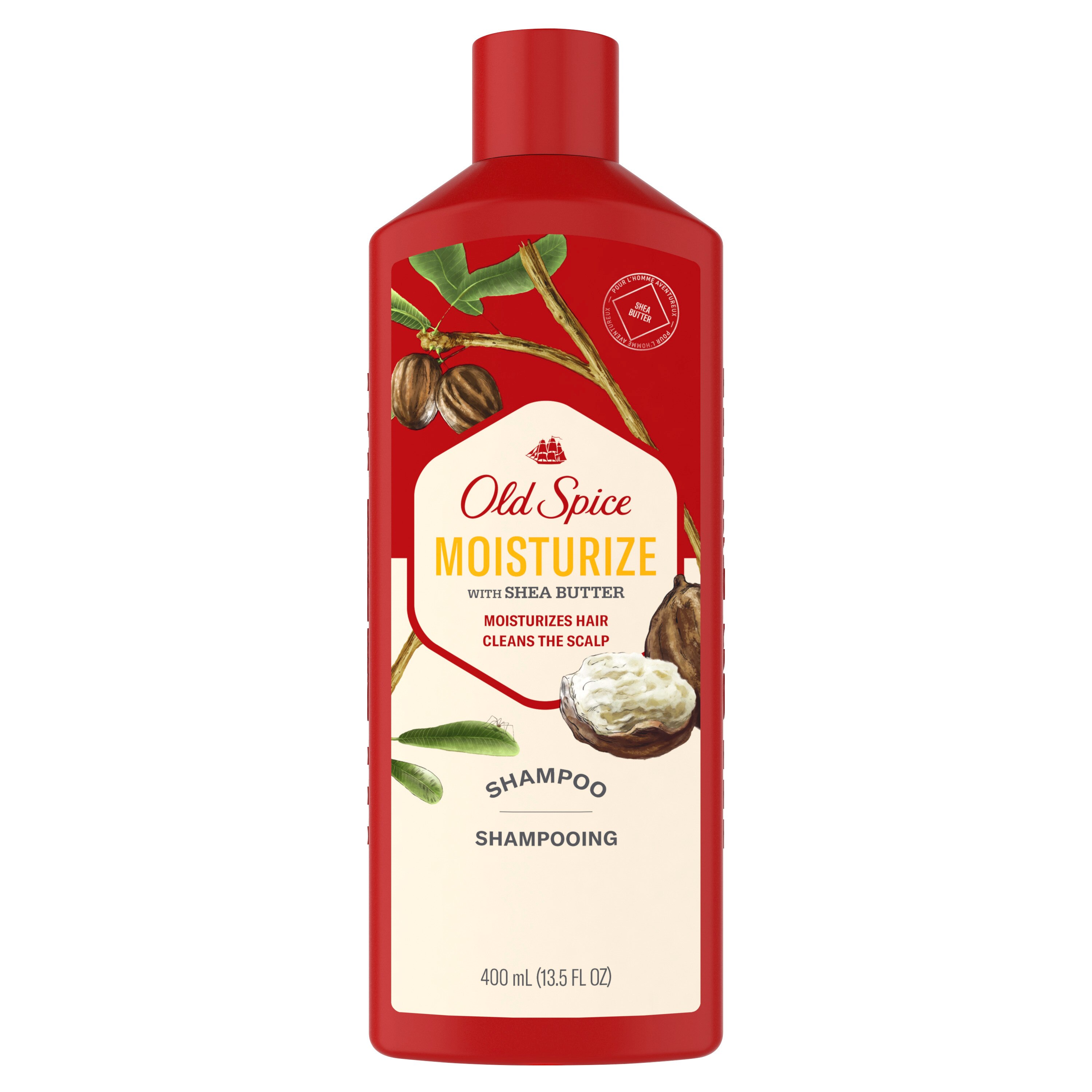 Old Spice Moisturize with Shea Butter Shampoo, 13.5 OZ