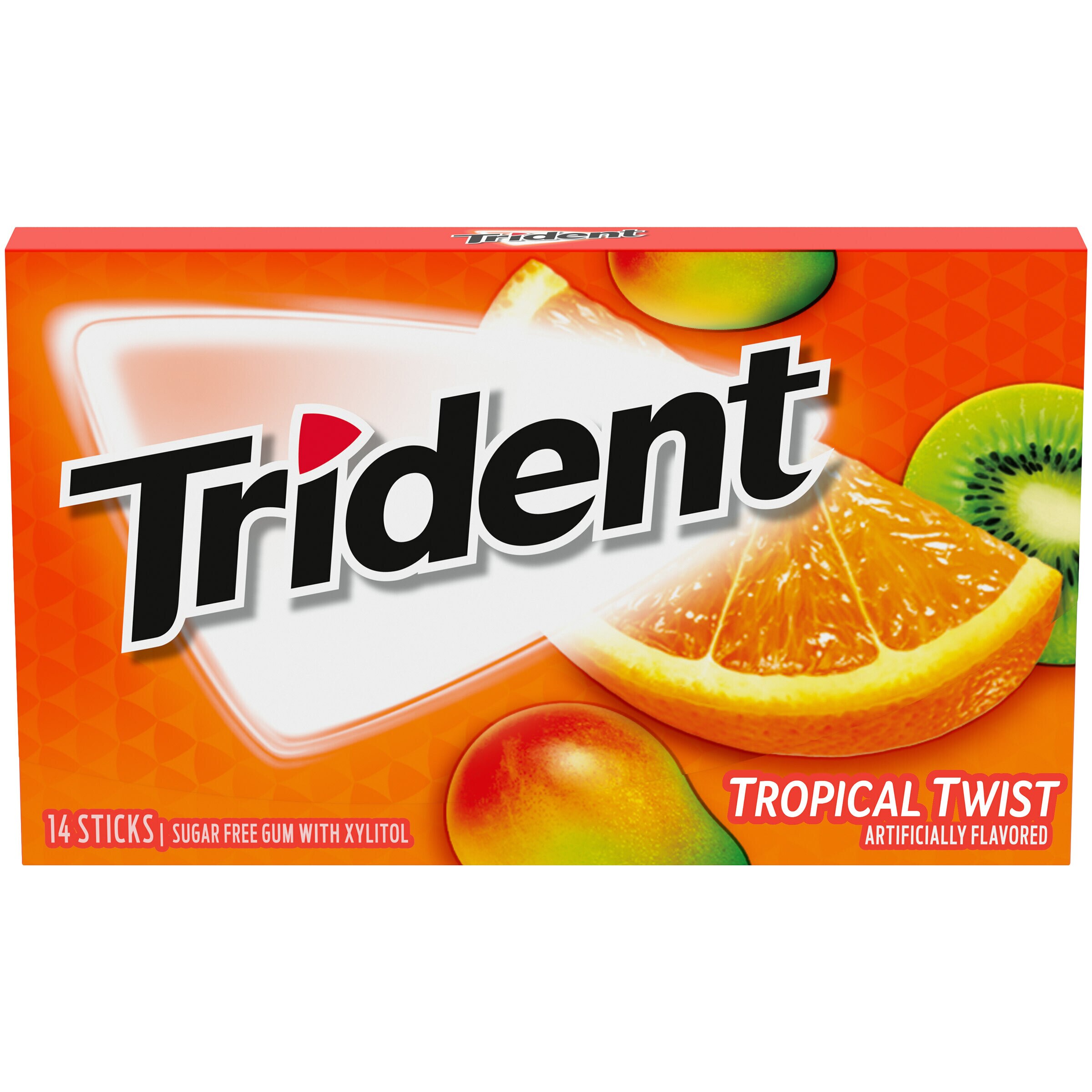 Trident Sugar Free Gum, Tropical Twist, 14 ct