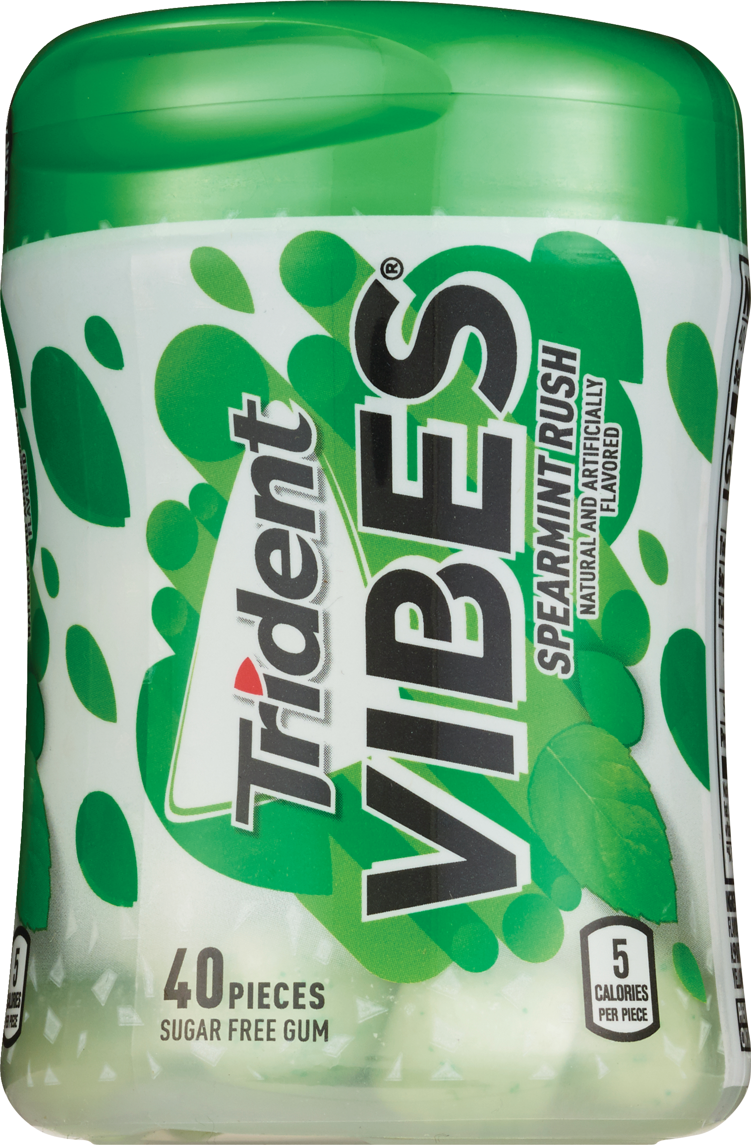 Trident Vibes Sugar Free Gum, Spearmint Rush, 40 ct