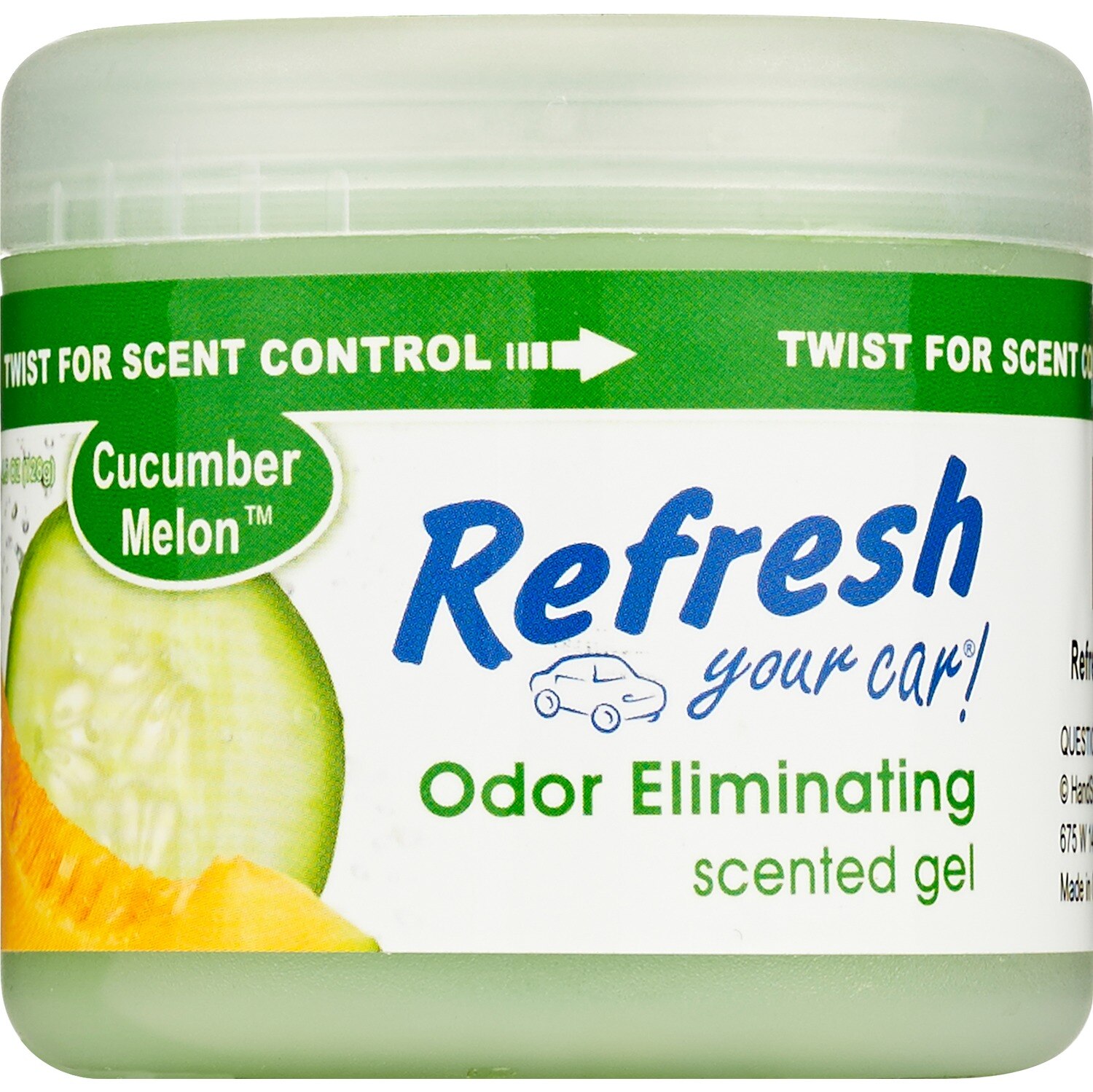 Refresh Your Car! Odor Eliminating Scented Gel Cucumber Melon