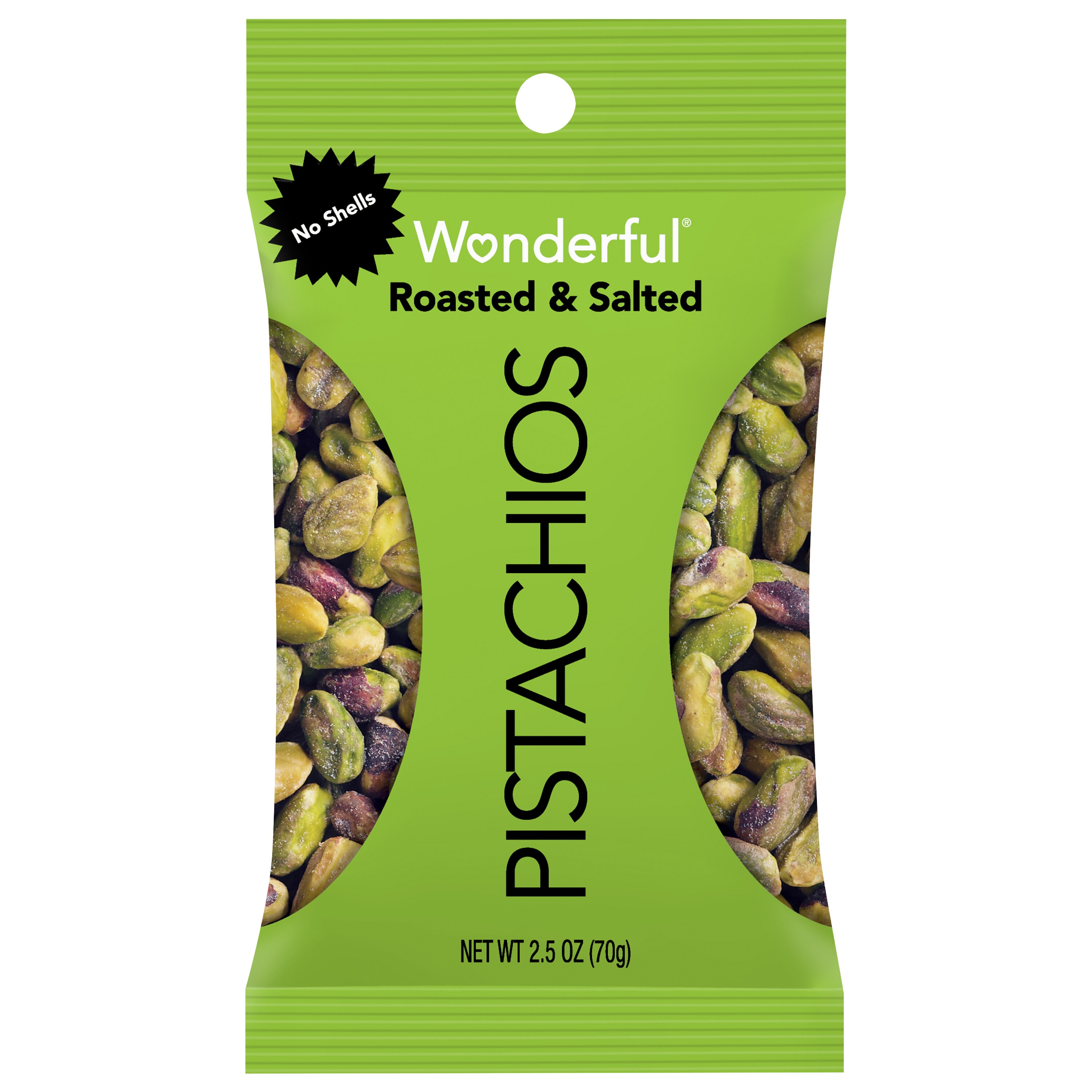 Wonderful Pistachios No Shells, Roasted and Salted, 2.5 oz