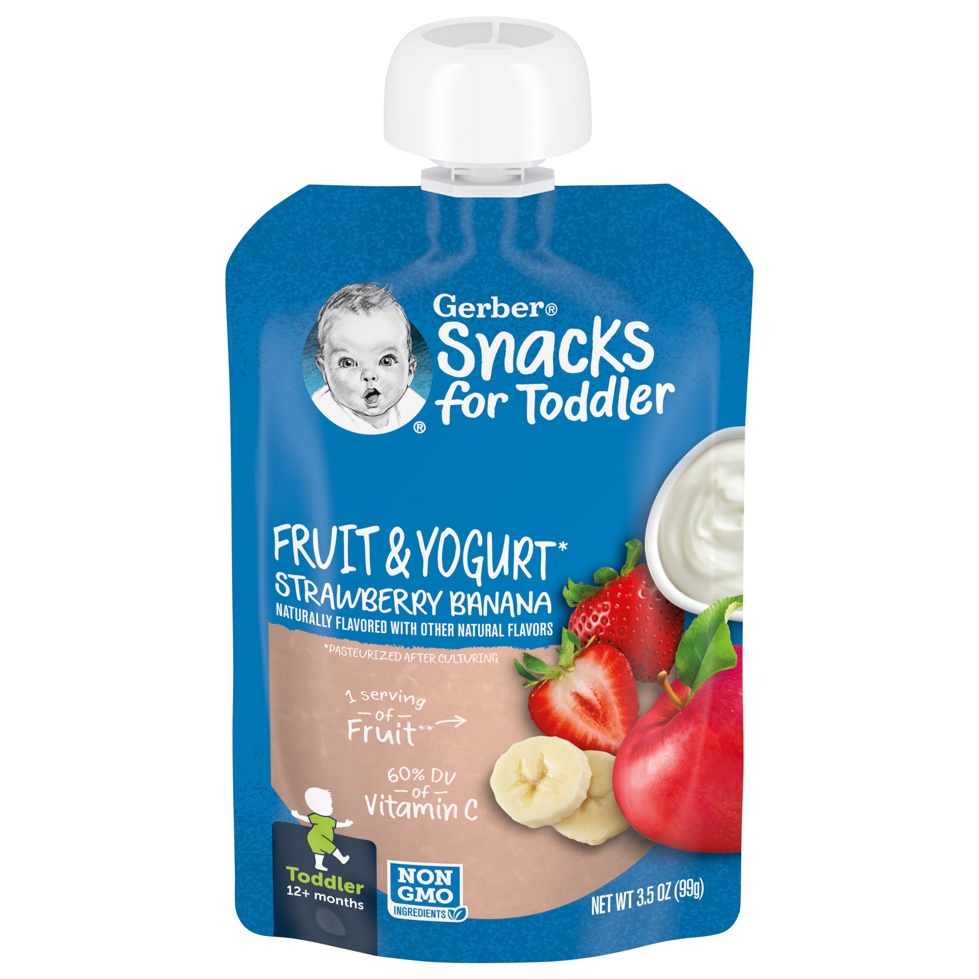 Gerber Snacks for Toddler, Fruit and Yogurt Strawberry Banana, 3.5 OZ