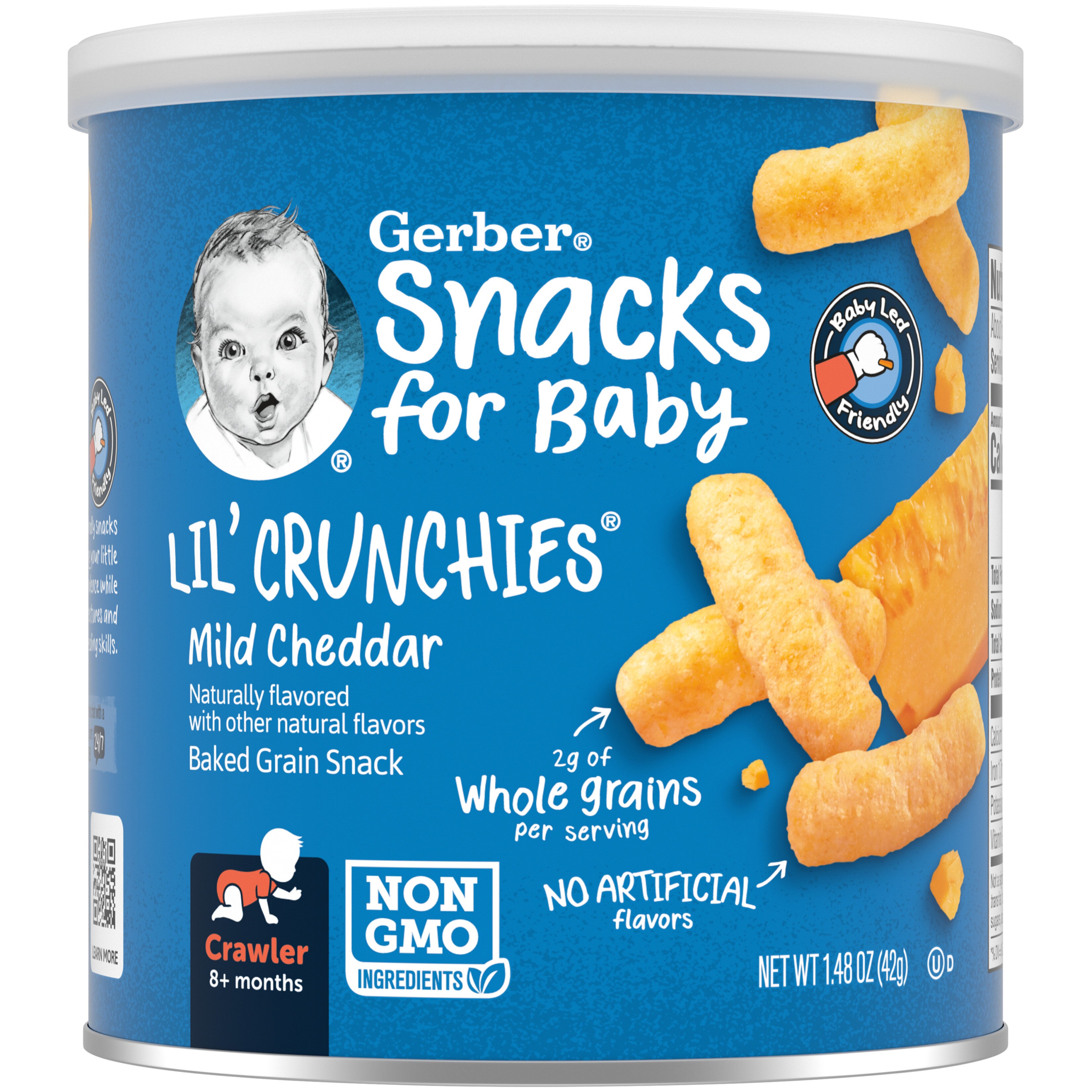 Gerber Lil Crunchies Mild Cheddar Baked Corn Snacks, 1.48 Oz