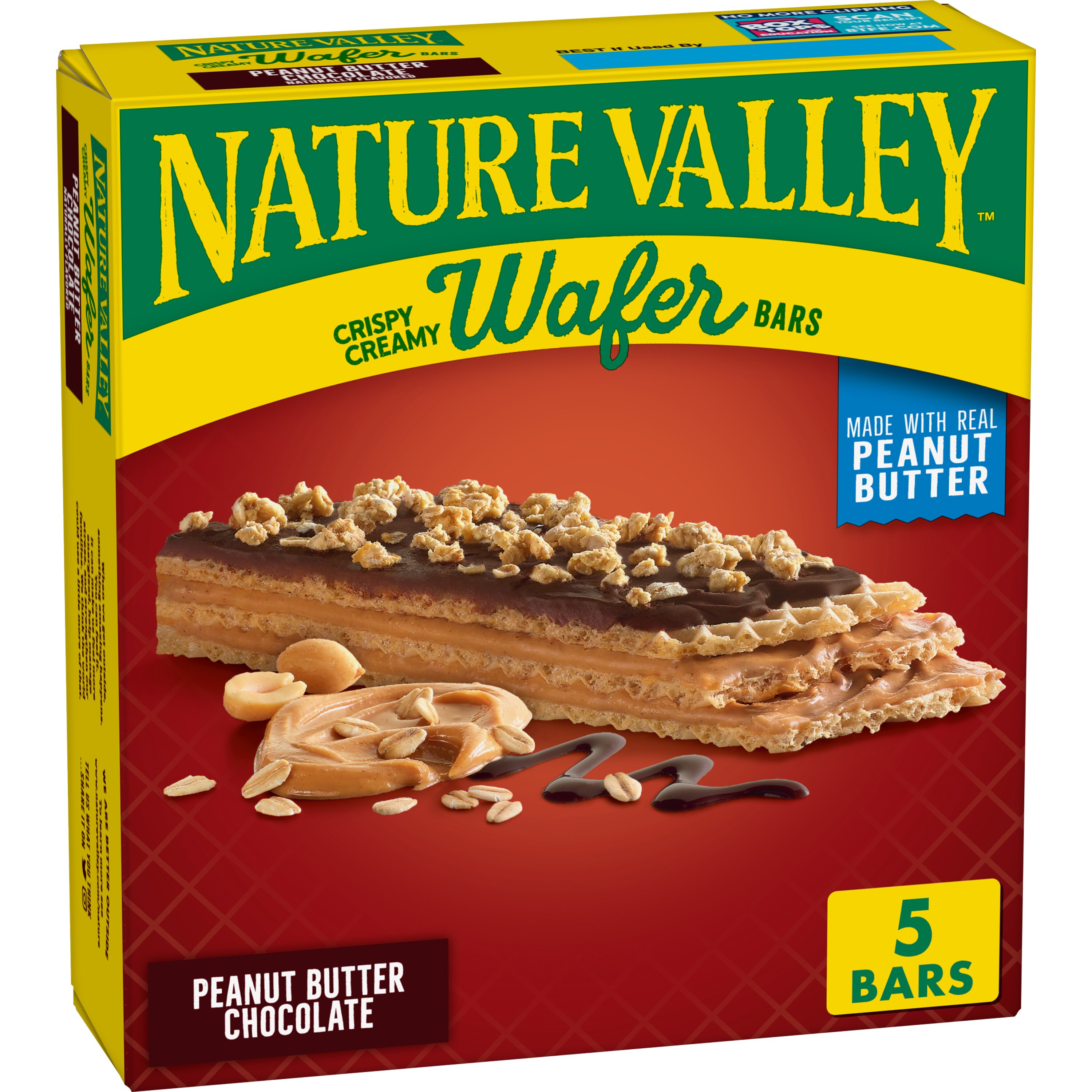 Nature Valley Peanut Butter Chocolate Crispy Creamy Wafer Bars, 5 ct