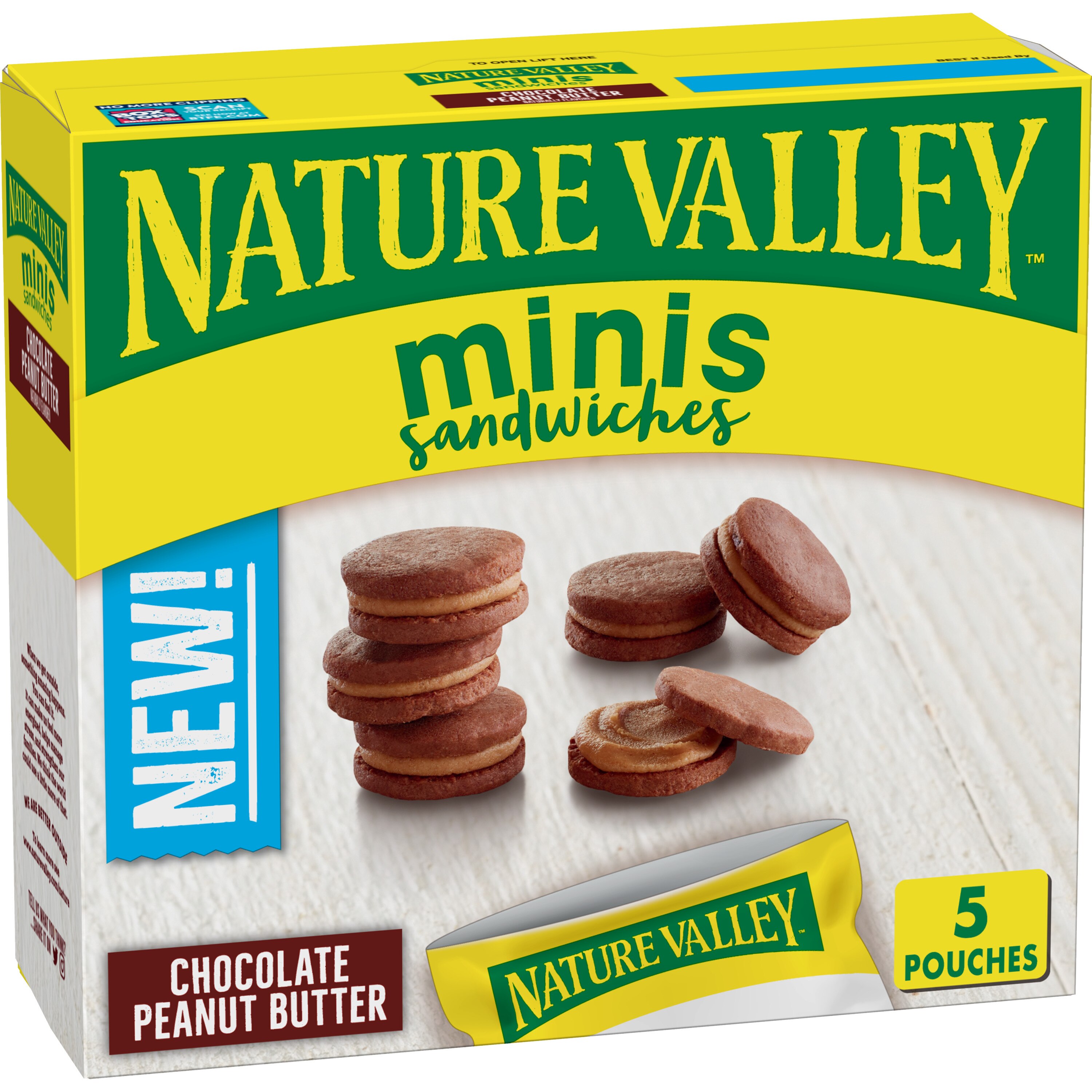 Nature Valley Minis Chocolate Peanut Butter Sandwiches, 5 CT