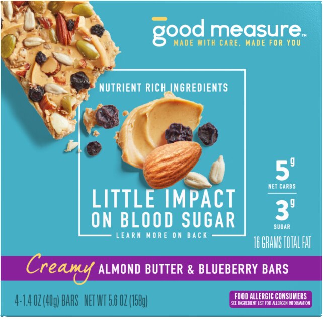 GOOD MEASURE Bar, Almond Blueberry, 4 ct