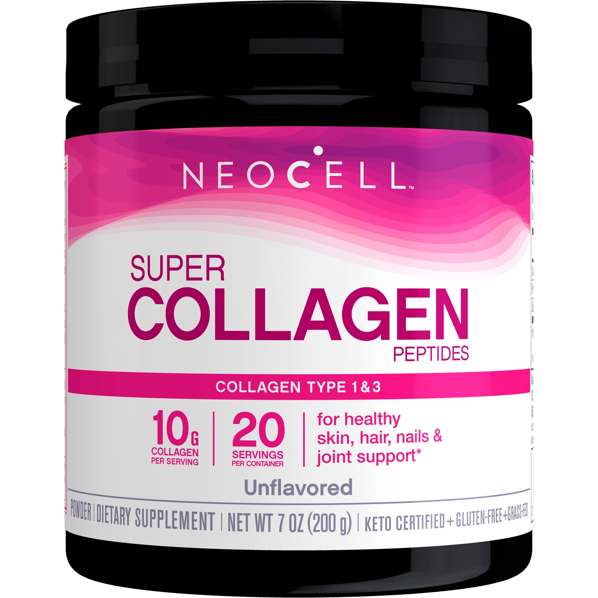 NeoCell Super Collagen Peptides, Collagen Type 1 & 3, Unflavored, 7 OZ