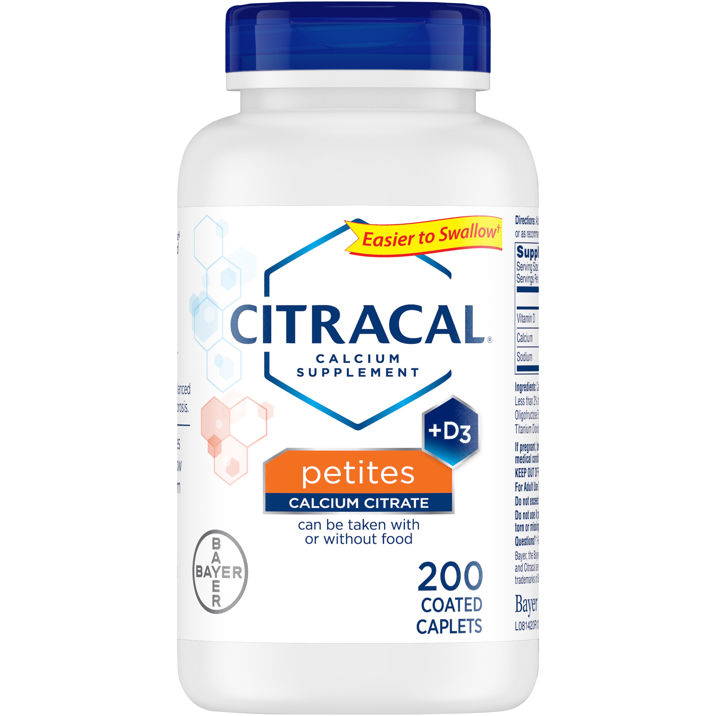 Citracal Petites Calcium Citrate With Vitamin D3, Caplets, 200 CT