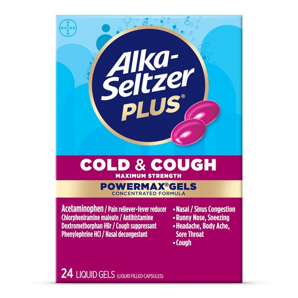 Alka-Seltzer Plus Maximum Strength Cold & Cough PowerMax Gels, 24 CT