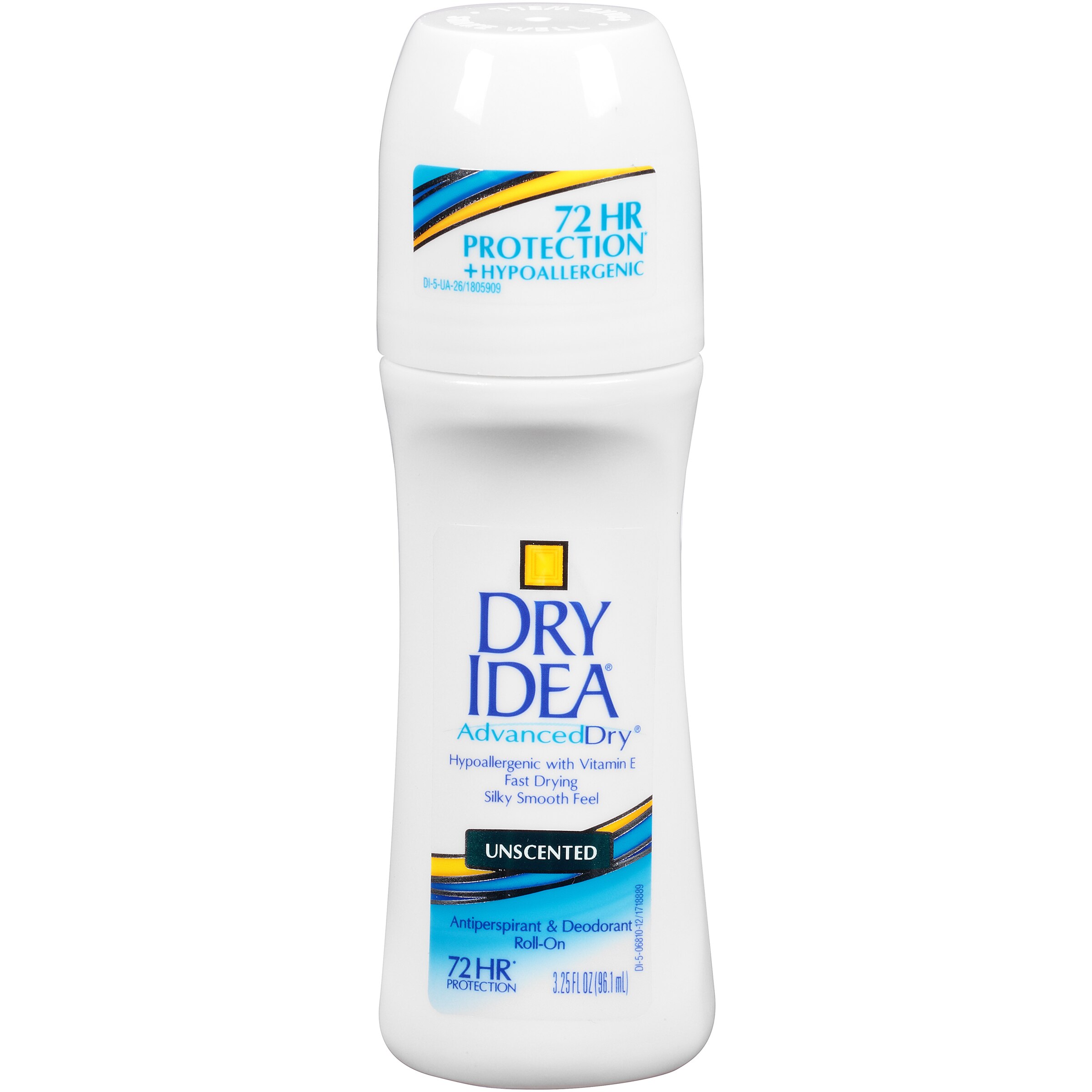 Dry Idea 72-Hour Hypoallergenic Deodorant Roll-on, Unscented, 3.25 OZ