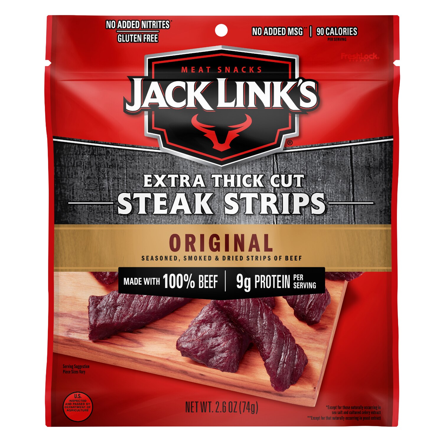 Jack Link's Original Extra Thick Cut Steak Strips, 2.6 oz