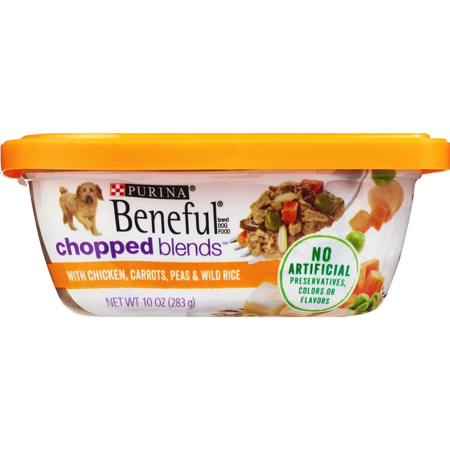 Beneful Chopped Blends, Chicken, Carrots Peas & Wild Rice, 10 oz