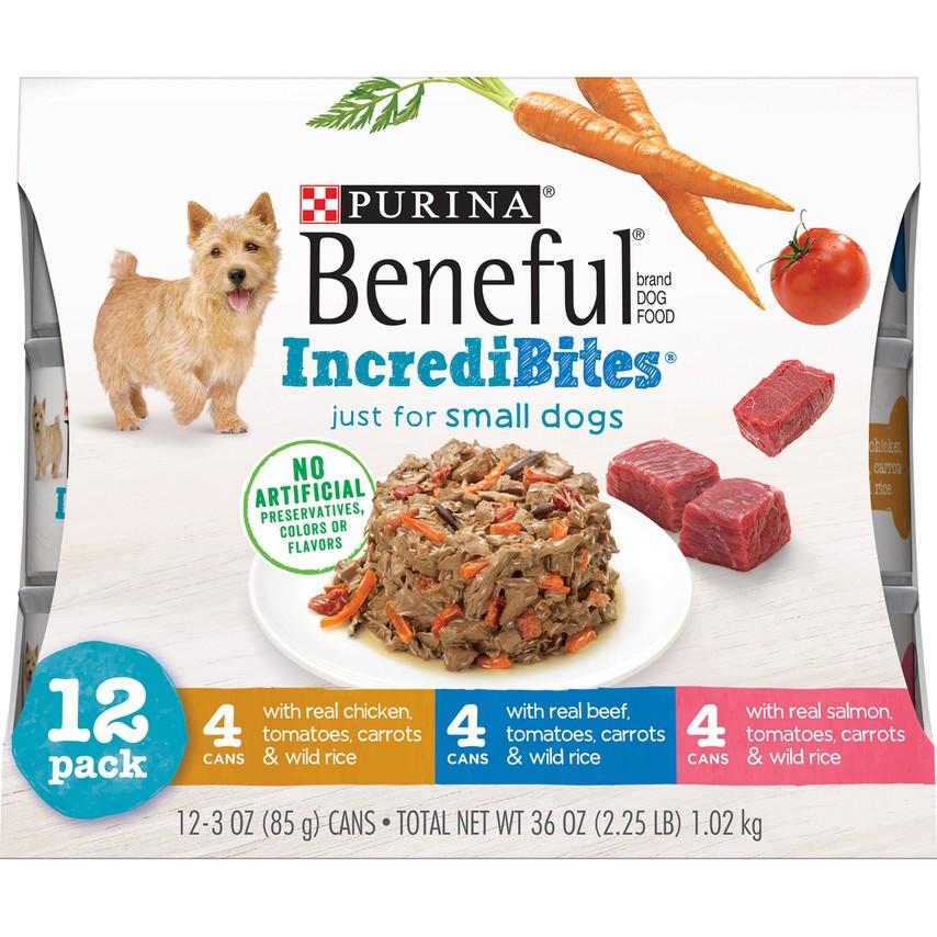 Beneful IncrediBites Small Dog Wet Dog Food, Variety pack, 12 ct, 3oz per can