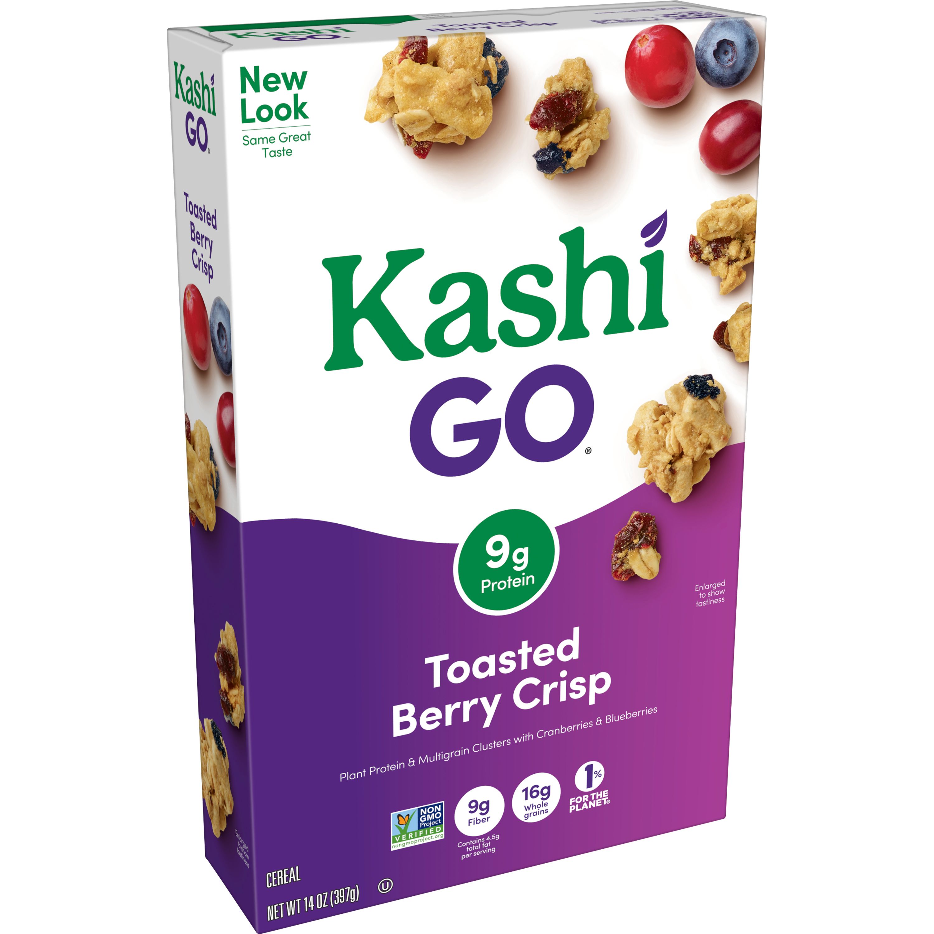 Kashi GO Toasted Berry Crisp Breakfast Cereal, 14 oz