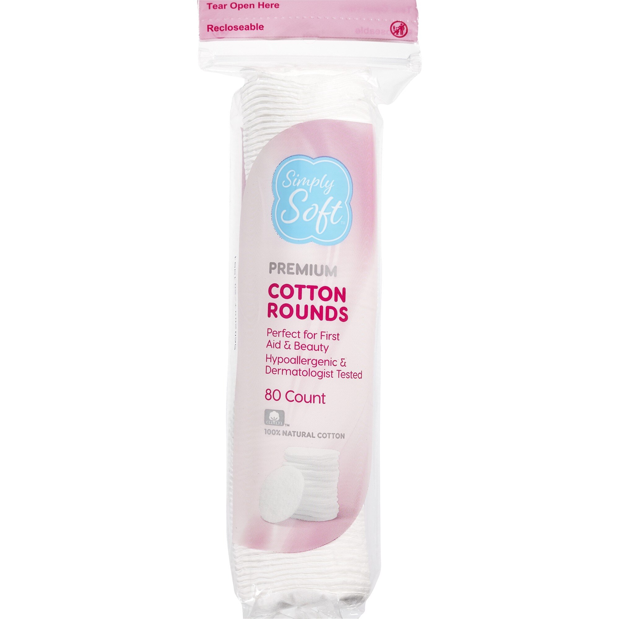 Simply Soft Premium Cotton Rounds, 80CT