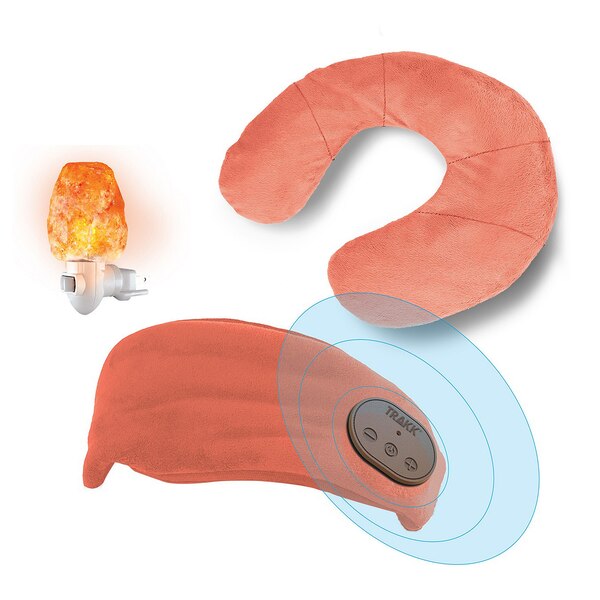 TRAKK Himalayan Salt Relaxation Set Bluetooth Eye Mask, Salt Neck Wrap & Night Lamp