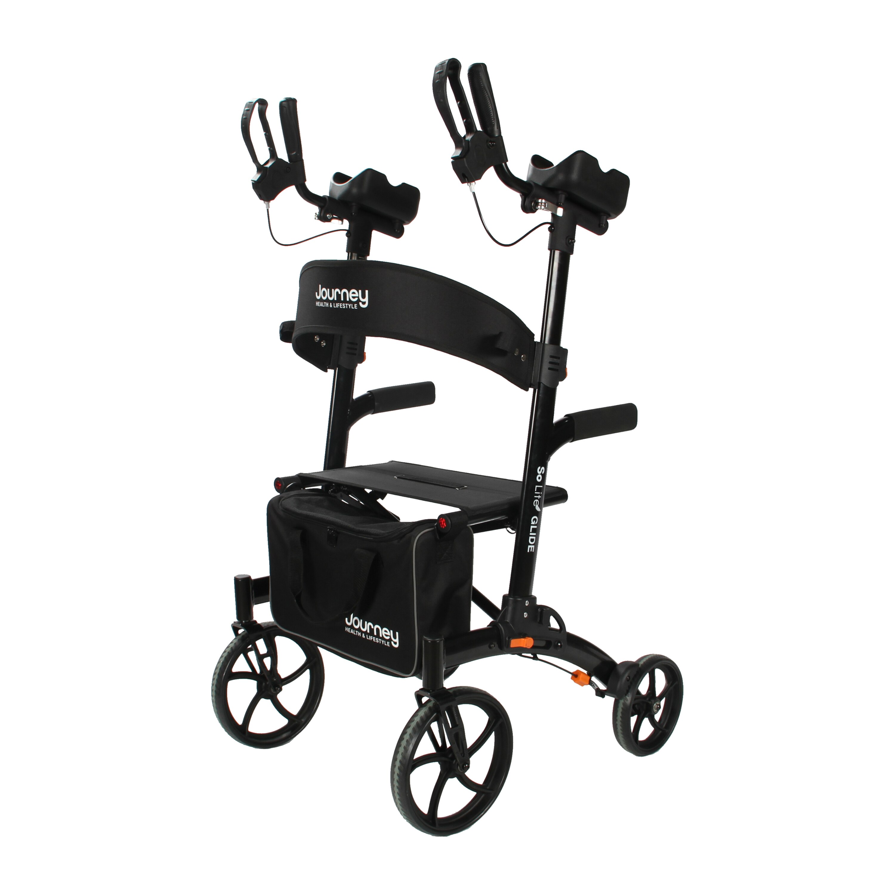 Journey Health and Lifestyle So Lite Glide Walker Upright Rollator, Black