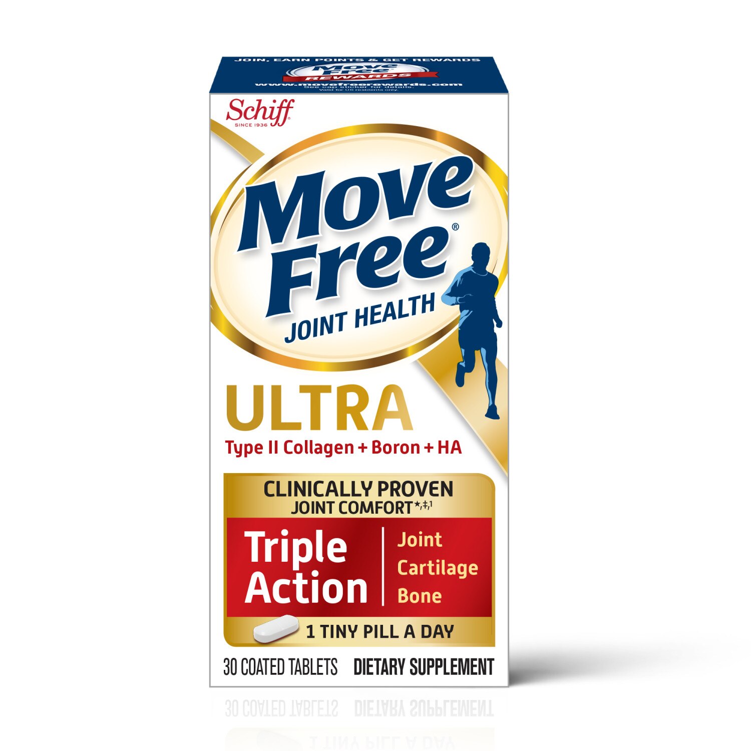 Move Free Ultra UC-II Collagen and Hyaluronic Acid Joint Supplement, 30CT