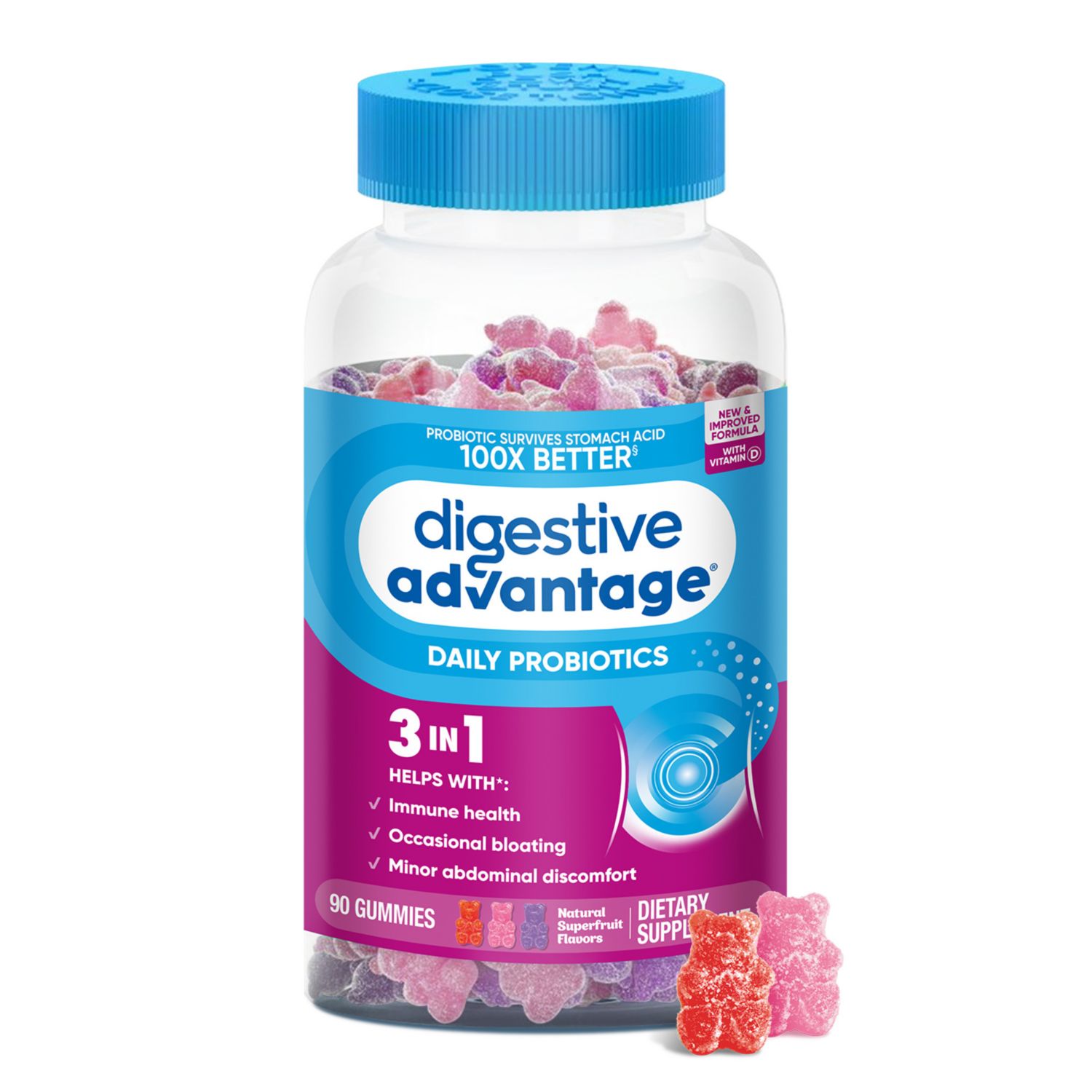 Digestive Advantage Superfruit Daily Probiotic Gummies & Immune Health