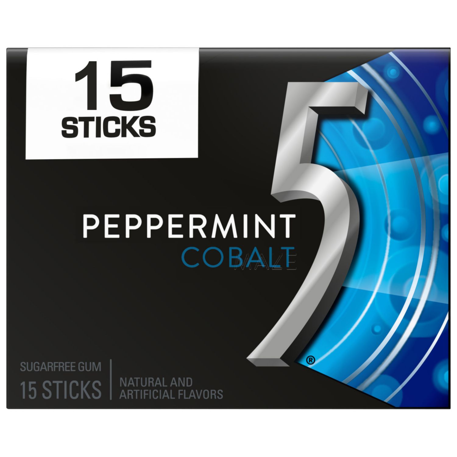 5 Gum Peppermint Cobalt Sugarfree Gum, 15 ct