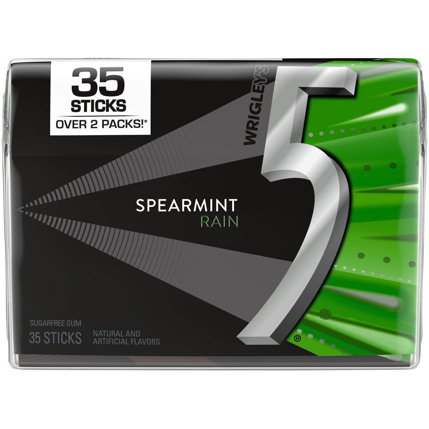 5 Gum Spearmint Rain Sugarfree Gum, Spearmint Rain