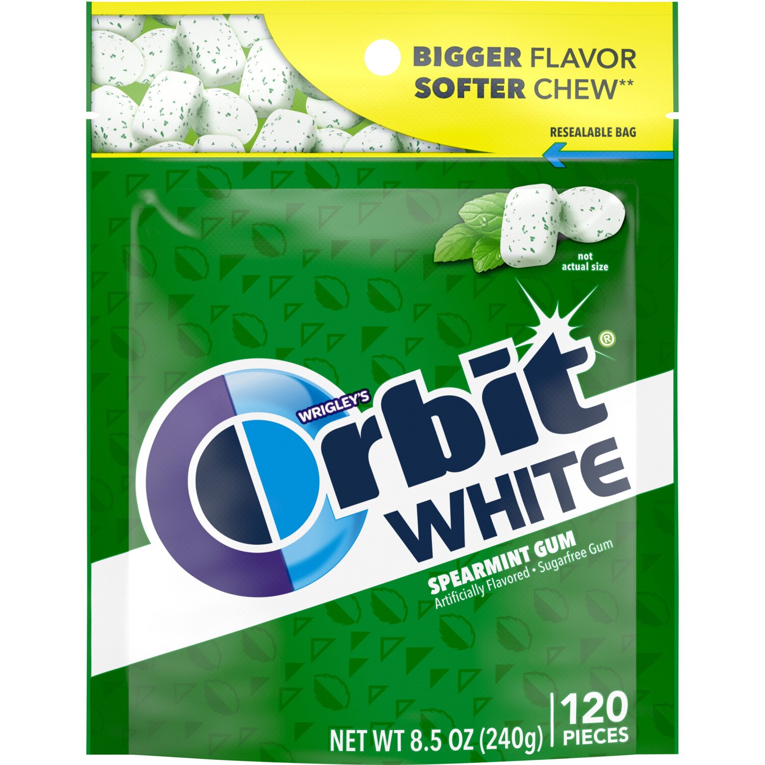 Orbit, White Peppermint Stand Up Bag, 8.5 Oz