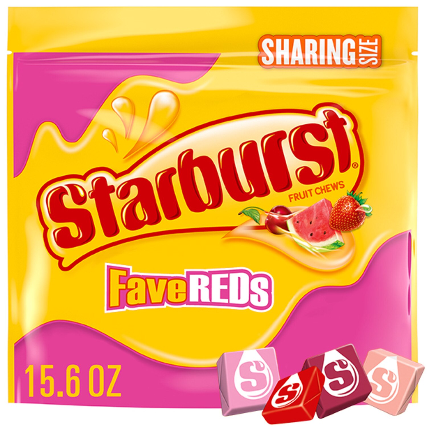 Starburst, Fave Reds Fruit Chews Chewy Candy, Sharing Size, 15.6 oz