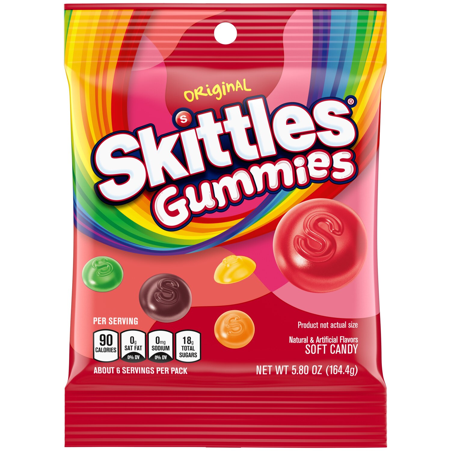 Skittles Original Gummy Candy, Bag, 5.8 oz