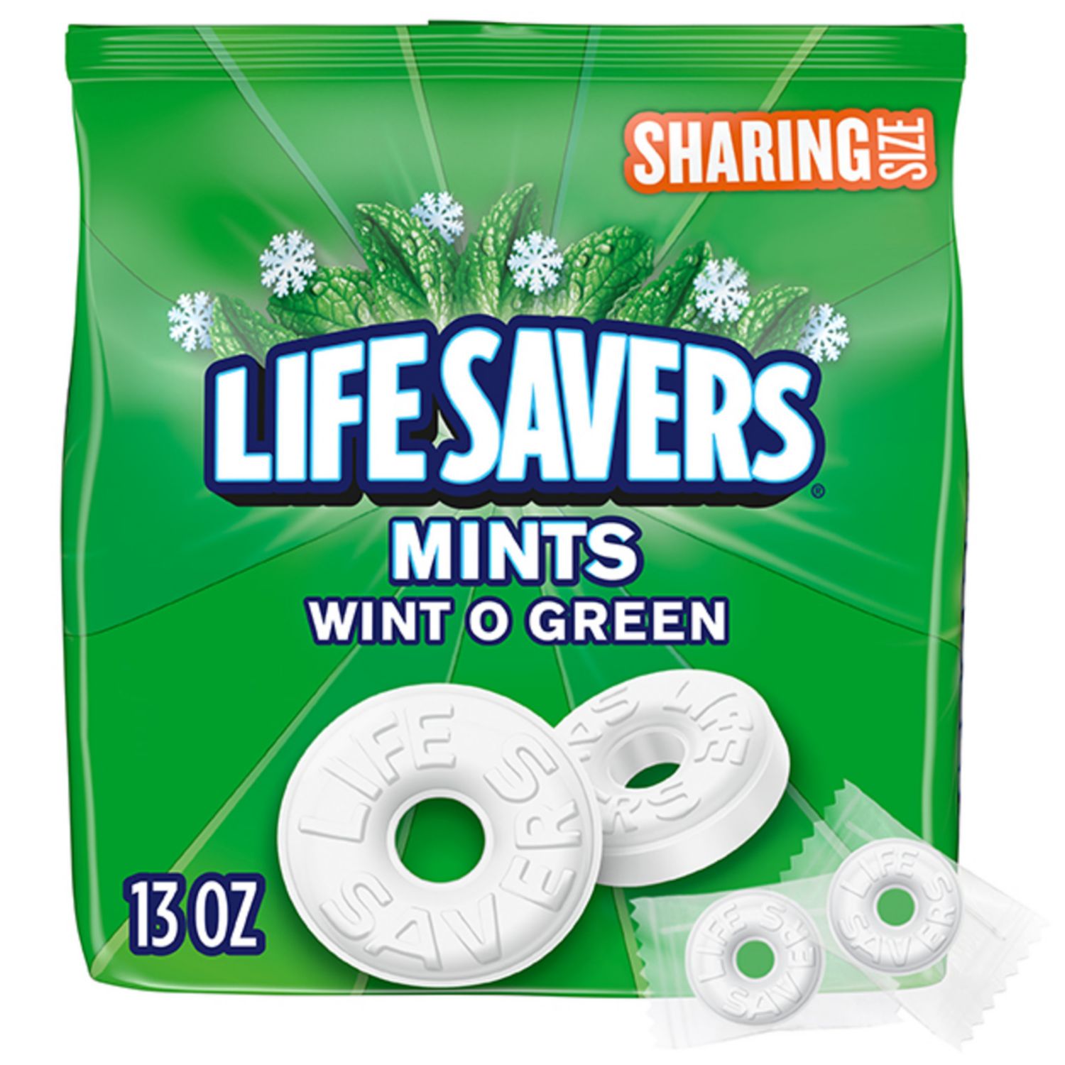 Life Savers Wint-O-Green Breath Mints Hard Candy, Sharing Size, 14.5 oz Bag