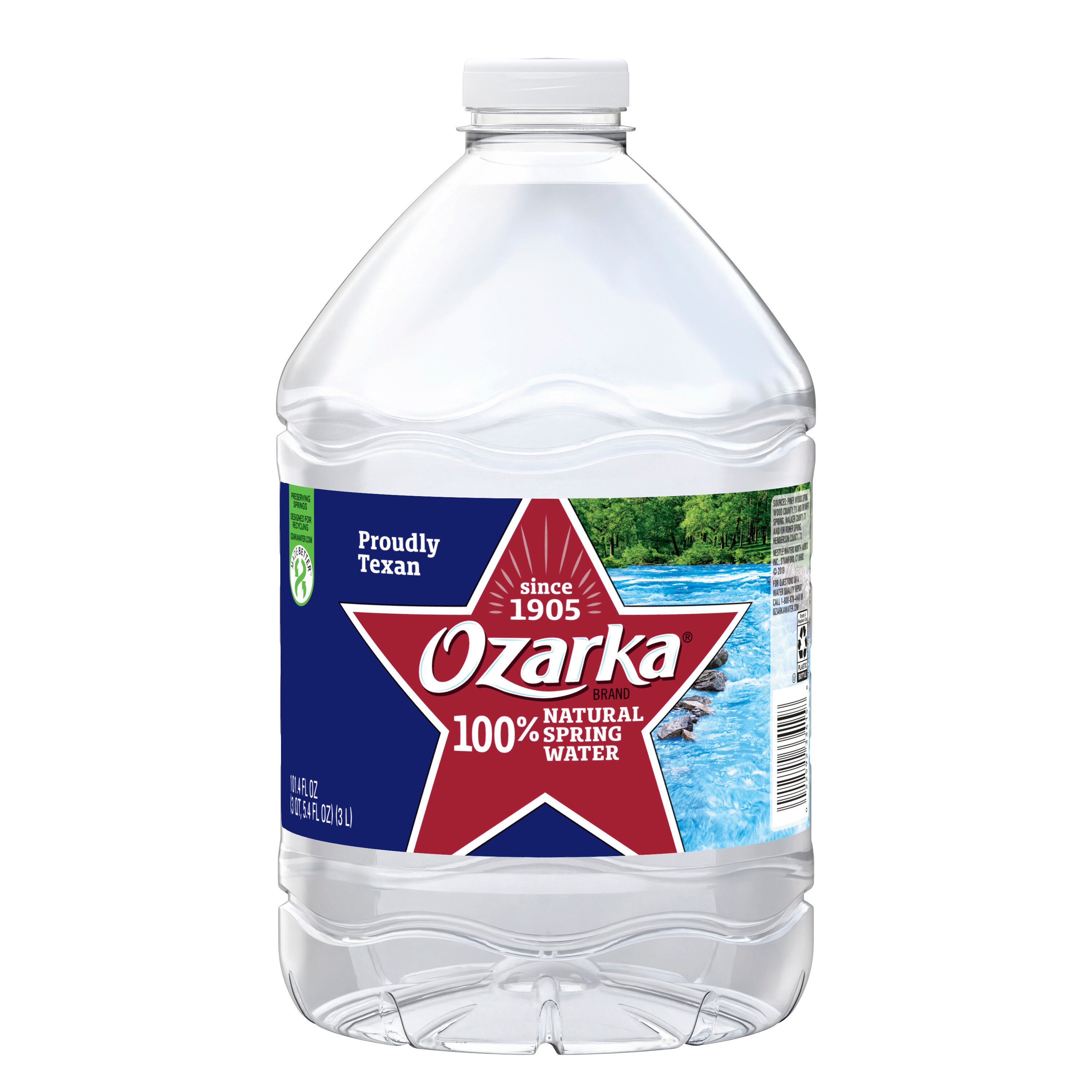 ozarka 100% Natural Spring Water Plastic Jug, 101.4 oz