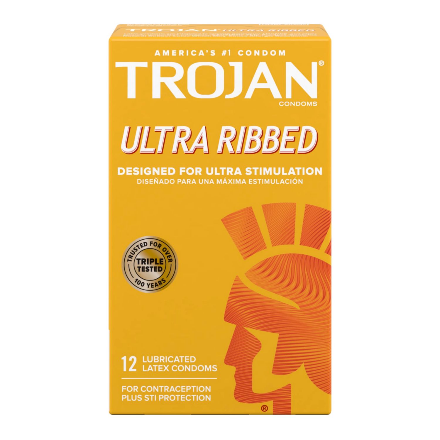 Trojan Condoms Ultra Ribbed Lubricated Latex