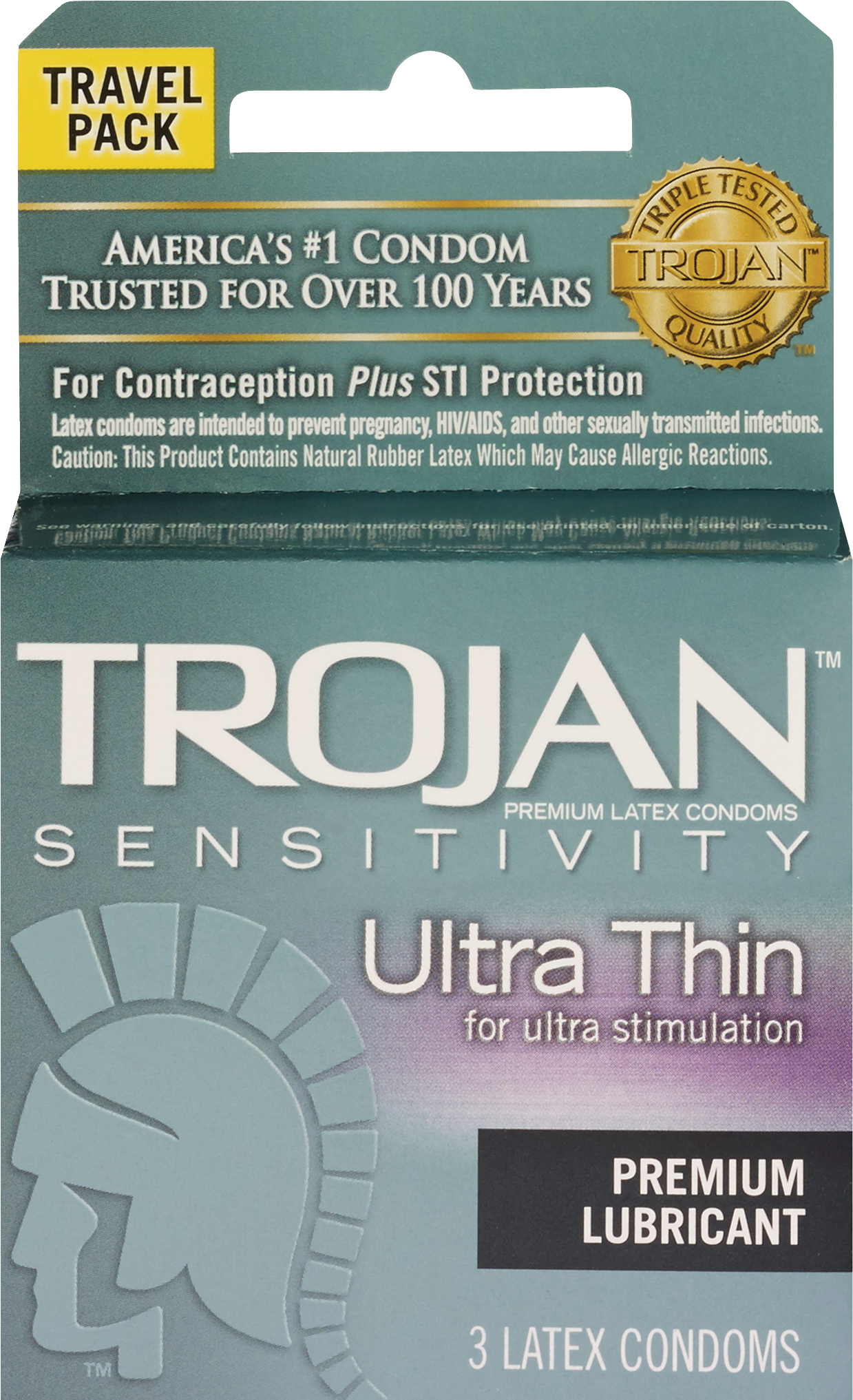 Trojan Ultra Thin Condoms, Travel Pack, 3 CT