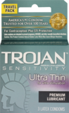 Trojan Ultra Thin Condoms, Travel Pack, 3 CT, thumbnail image 1 of 2