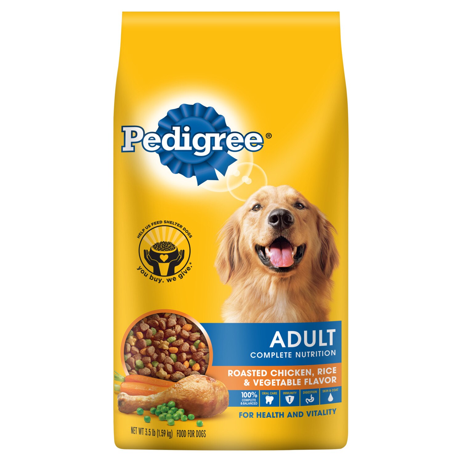 Pedigree Adult Complete, Roasted Chicken, Rice & Vegetable Flavor